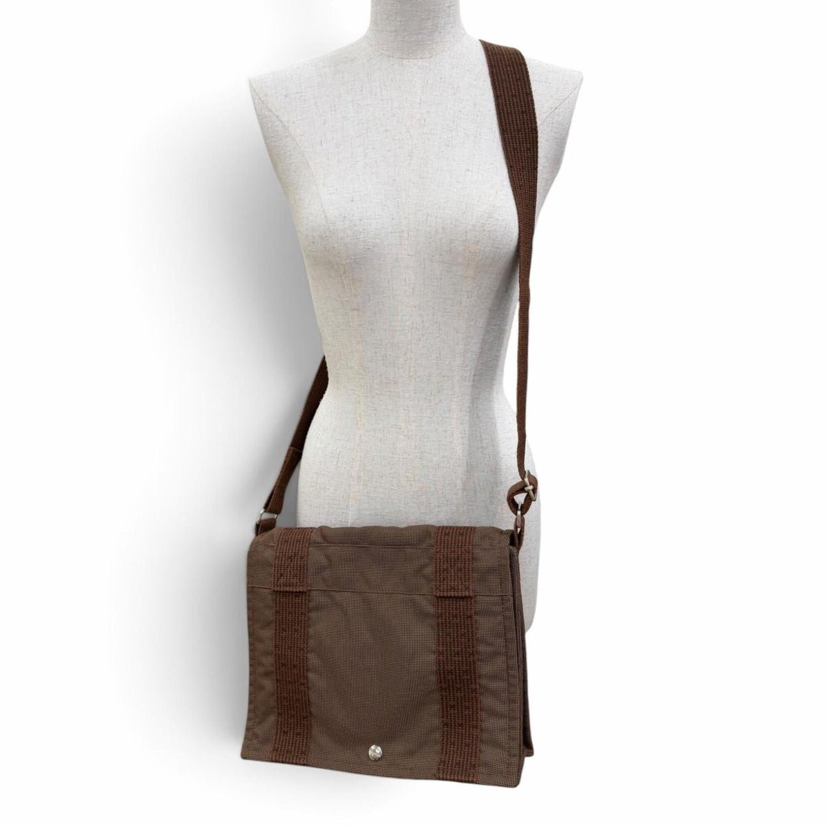Hermes Brown Polyamide Polyester Shoulder Bag (Pre-Owned)