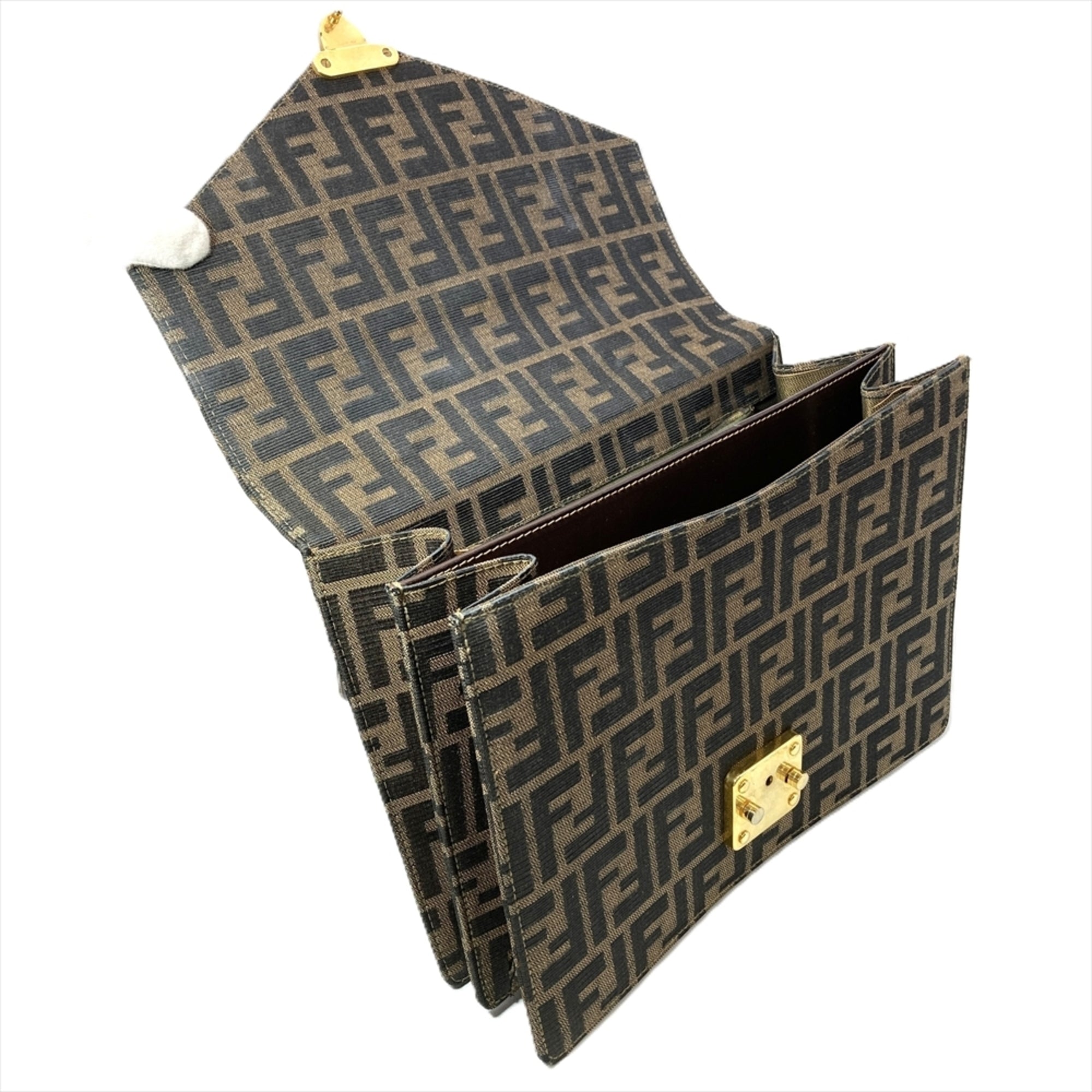 Fendi Brown Canvas Shoulder Bag (Pre-Owned)