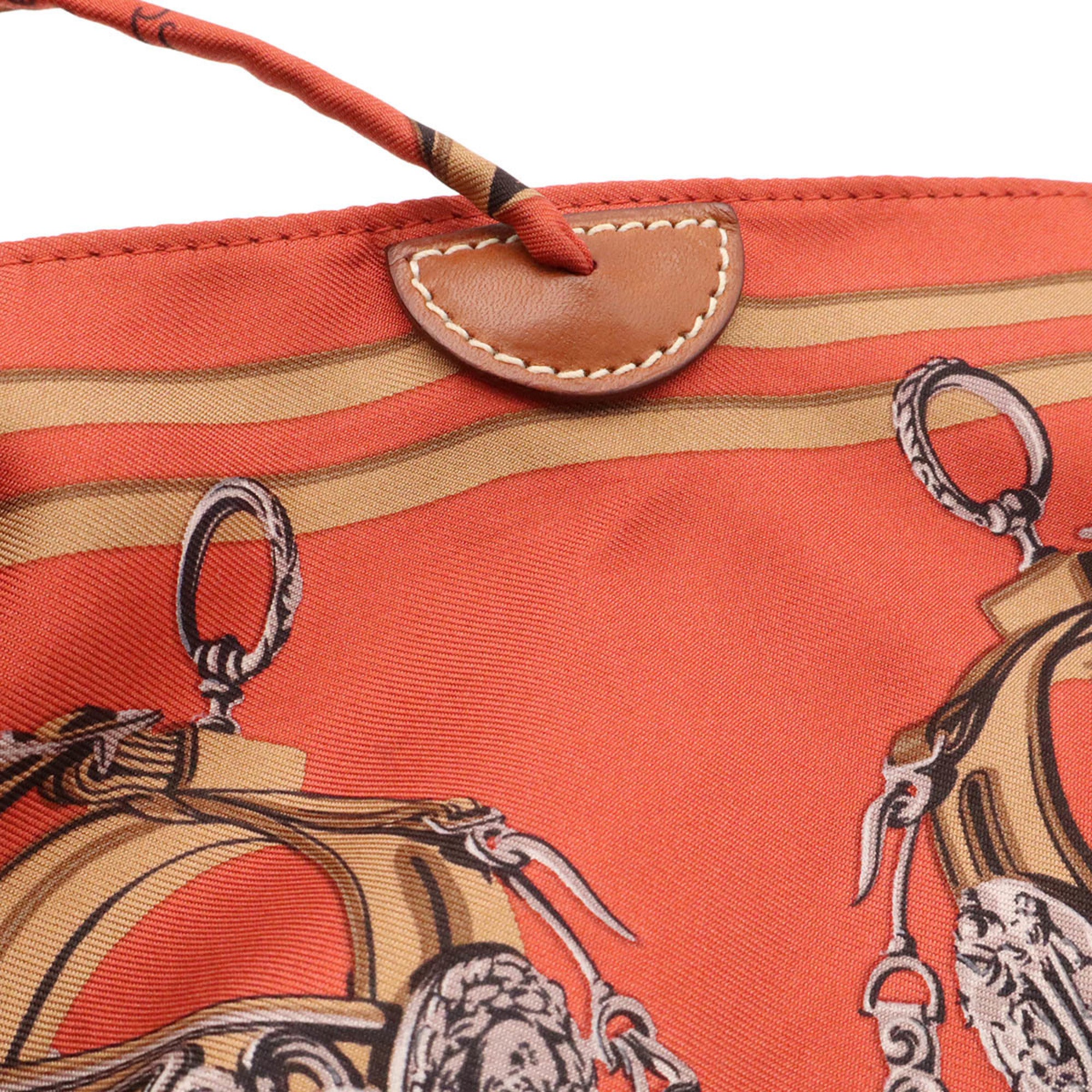 Hermes Brown Multi-Color Silk Leather Shoulder Bag (Pre-Owned)
