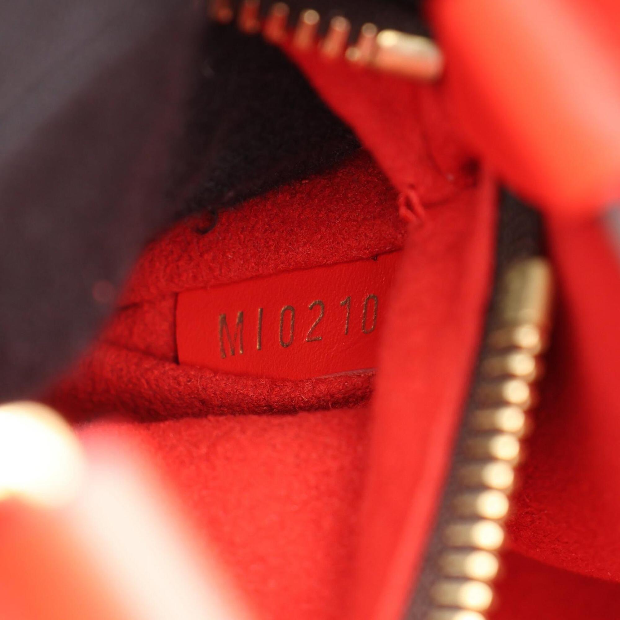 Louis Vuitton Brown Monogram Red Color Coated Canvas Leather Handbag Shoulder Bag (Pre-Owned)