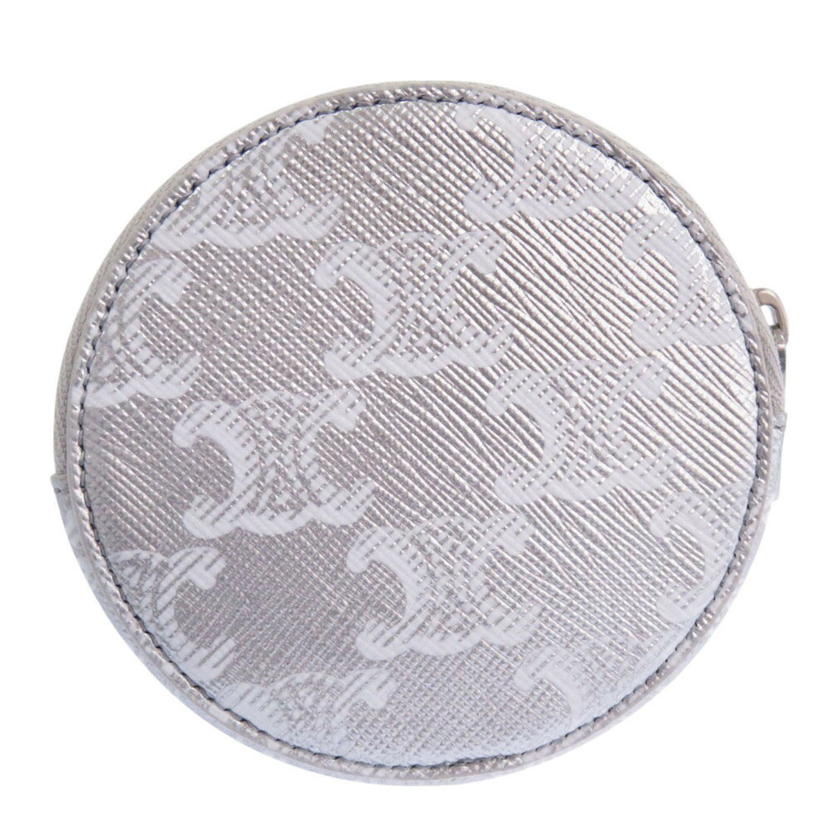 Celine Silver White Leather Coin Purse/Coin Case (Pre-Owned)