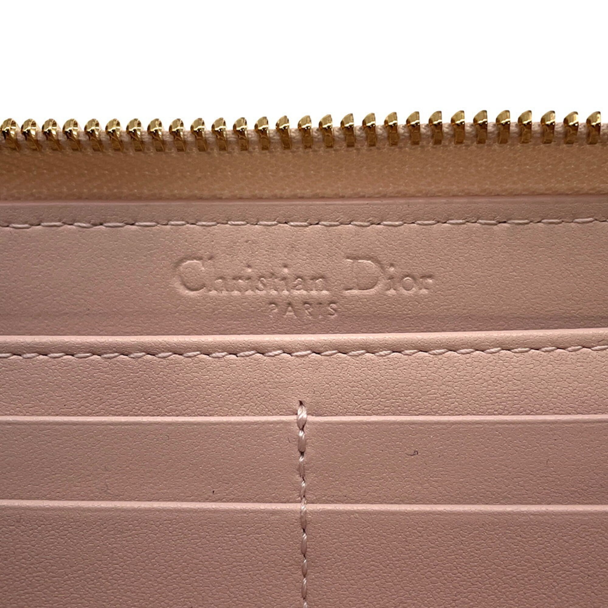Christian Dior Pink Leather Long Wallet (Bi-Fold) (Pre-Owned)