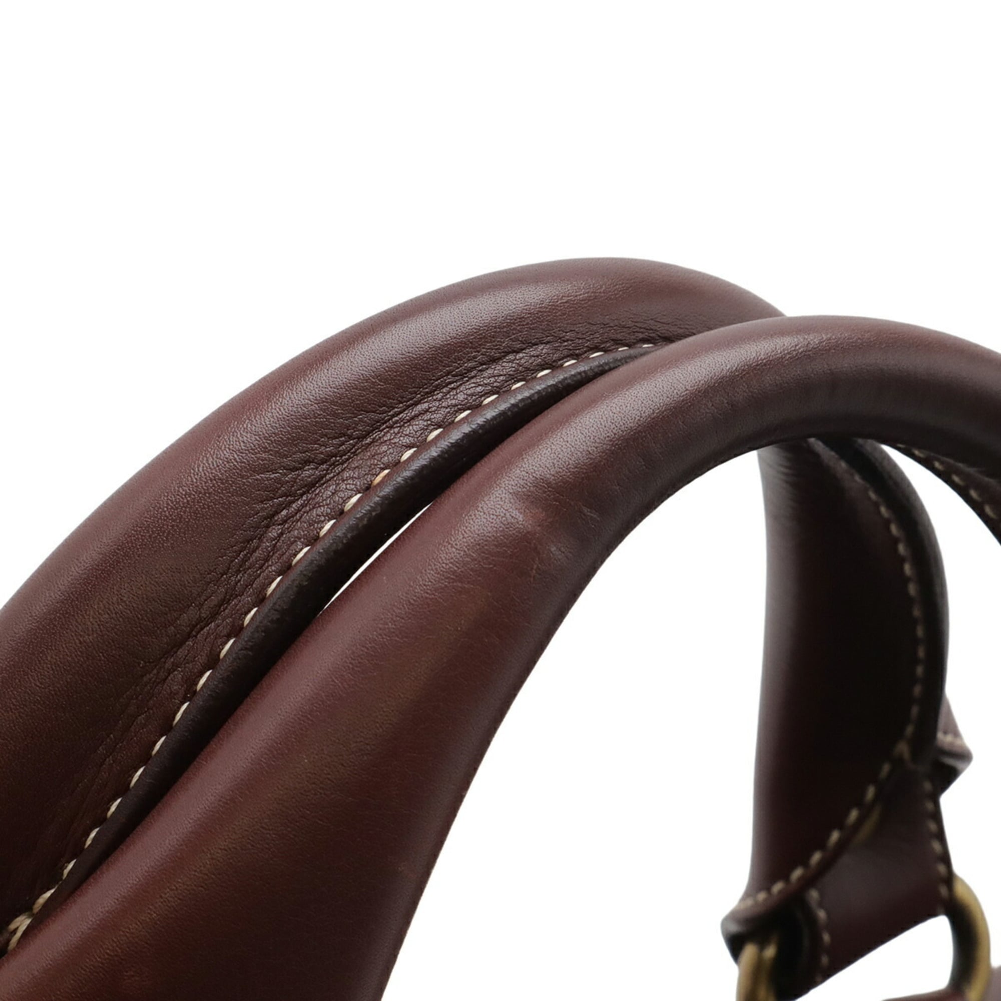 Celine Bordeaux Leather Handbag Tote Bag (Pre-Owned)