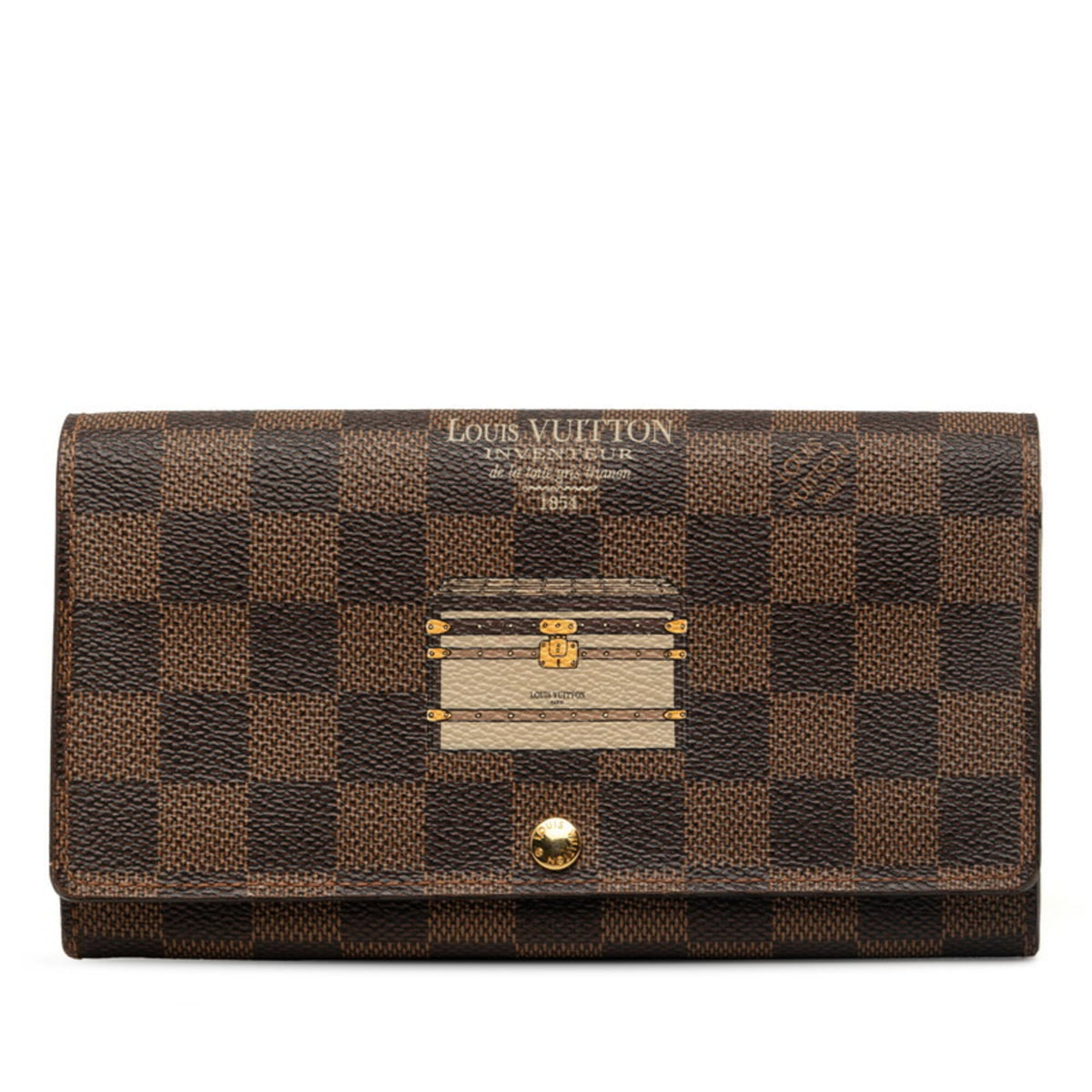 Louis Vuitton Damier Brown Pvc Leather Long Wallet (Bi-Fold) (Pre-Owned)