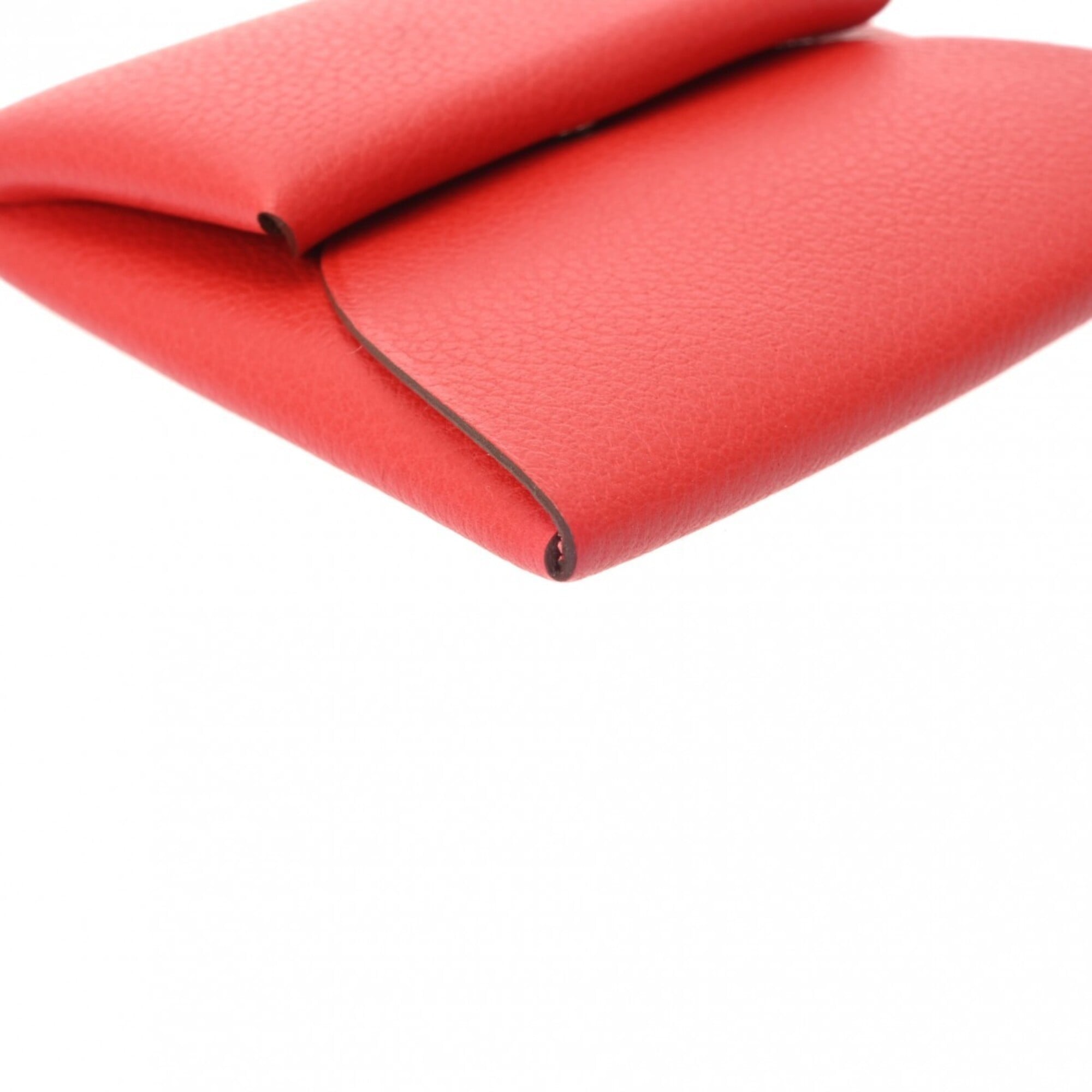 Hermes Red Color Evercalf Leather Coin Purse/Coin Case (Pre-Owned)