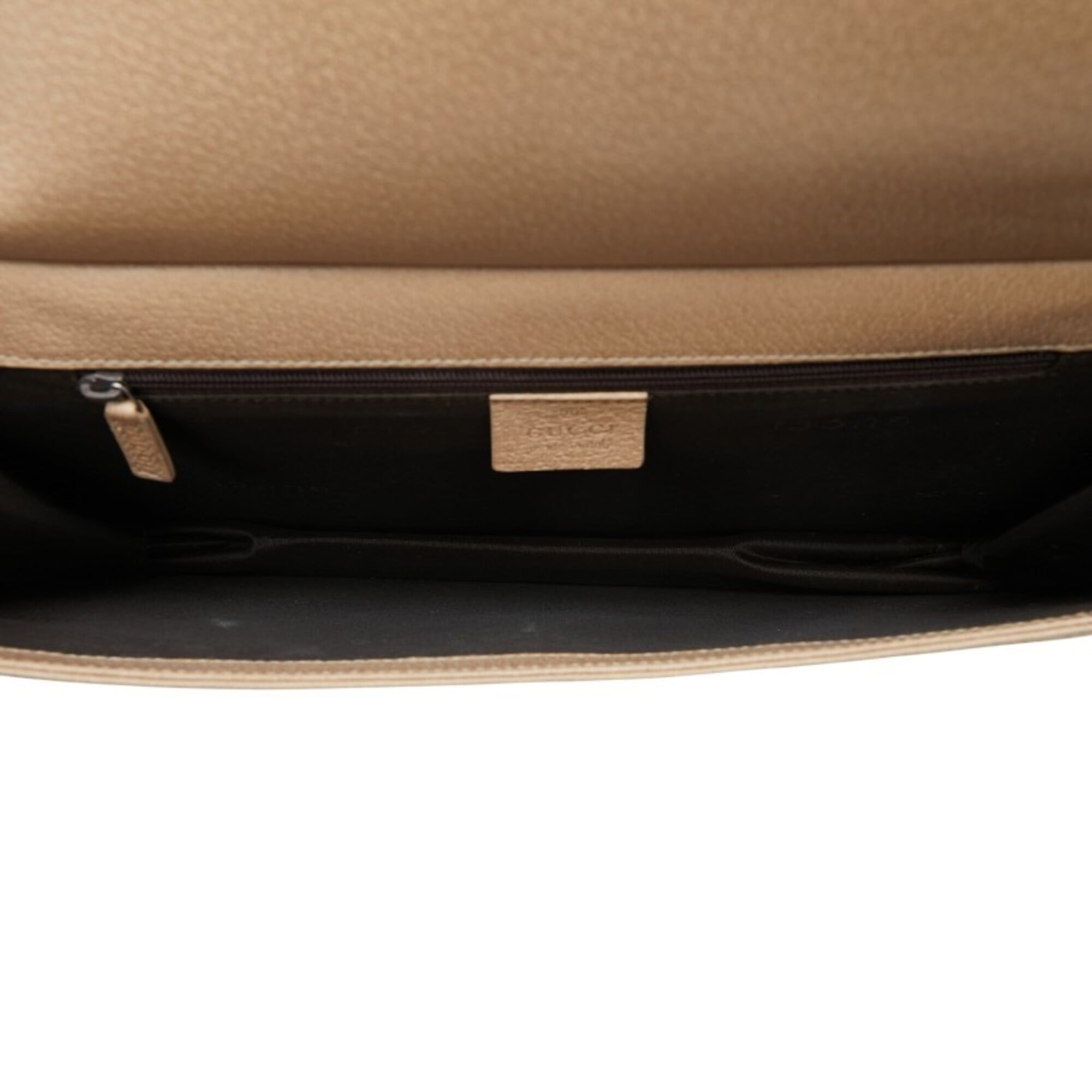 Gucci Beige Leather Handbag Shoulder Bag (Pre-Owned)