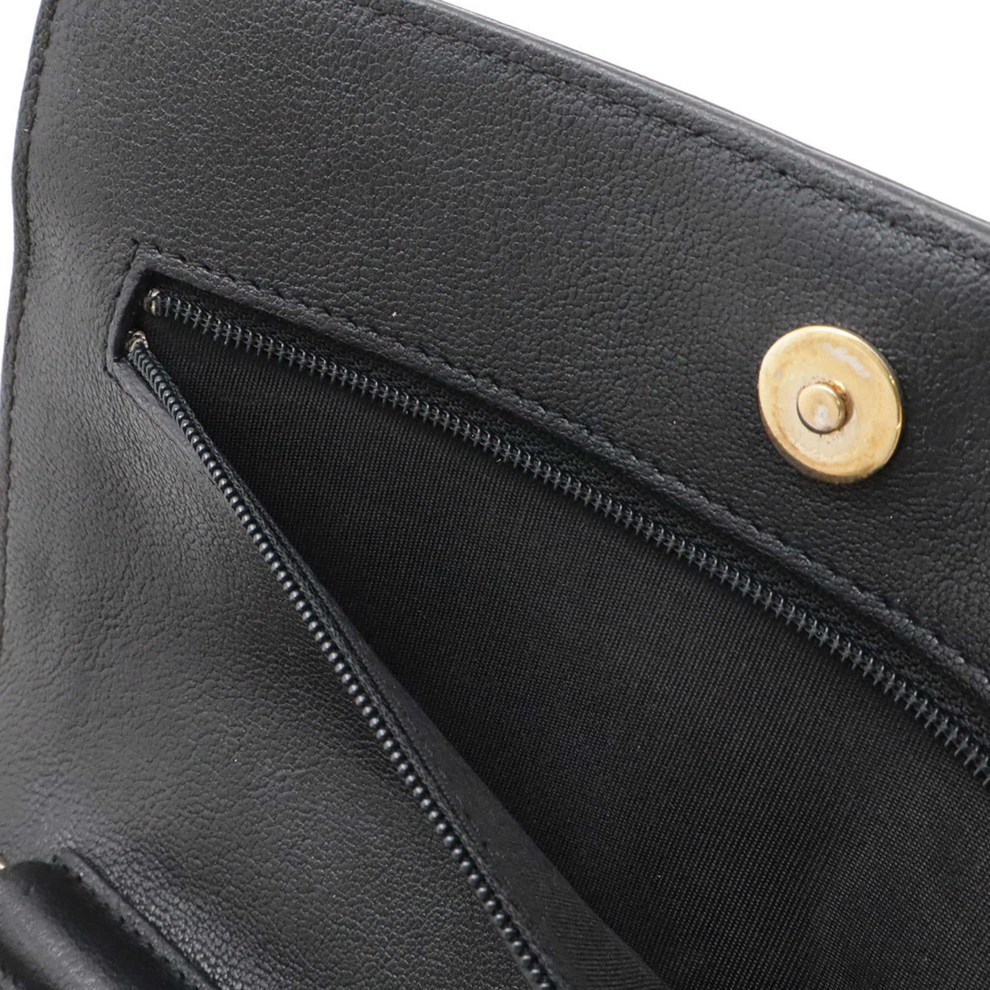 Chanel Black Grained Calfskin Leather Shoulder Bag (Pre-Owned)