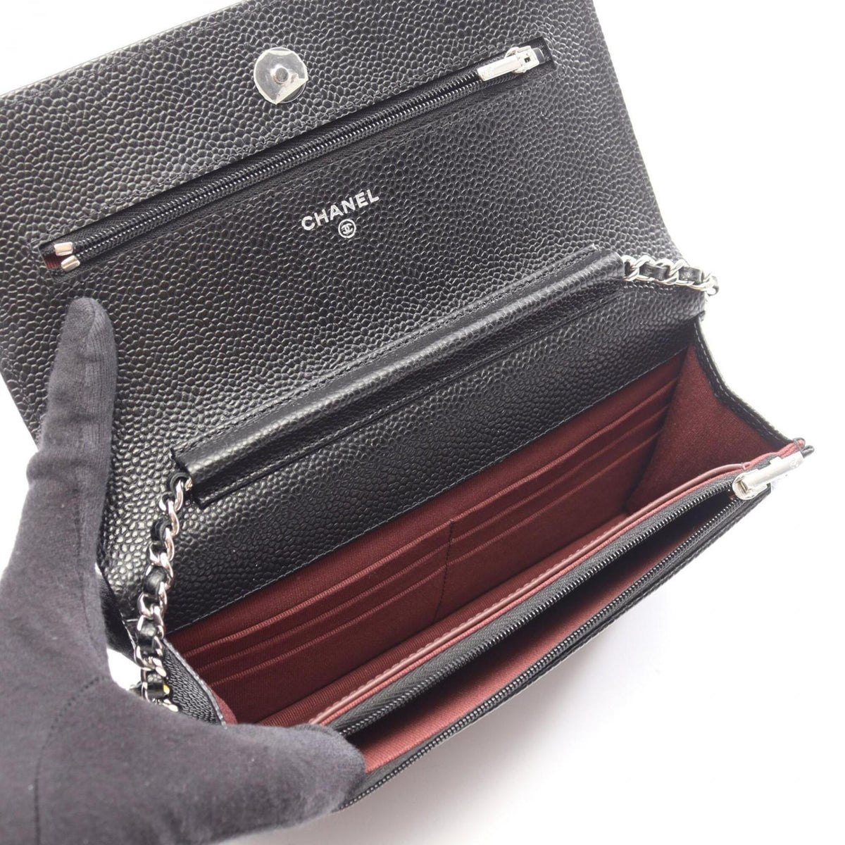 Chanel Black Grained Calfskin Shoulder Bag (Pre-Owned)