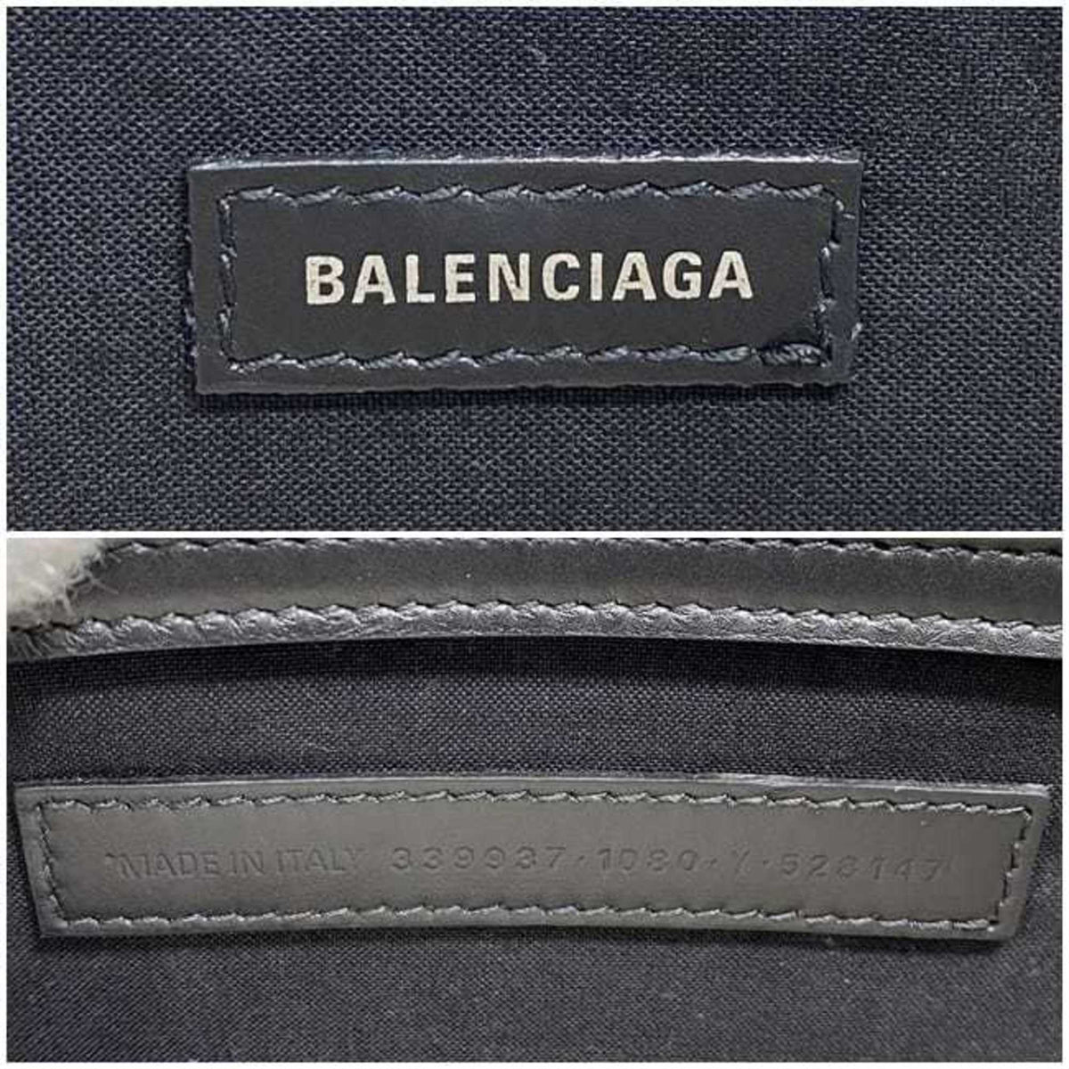 Balenciaga Black White Canvas Shoulder Bag (Pre-Owned)