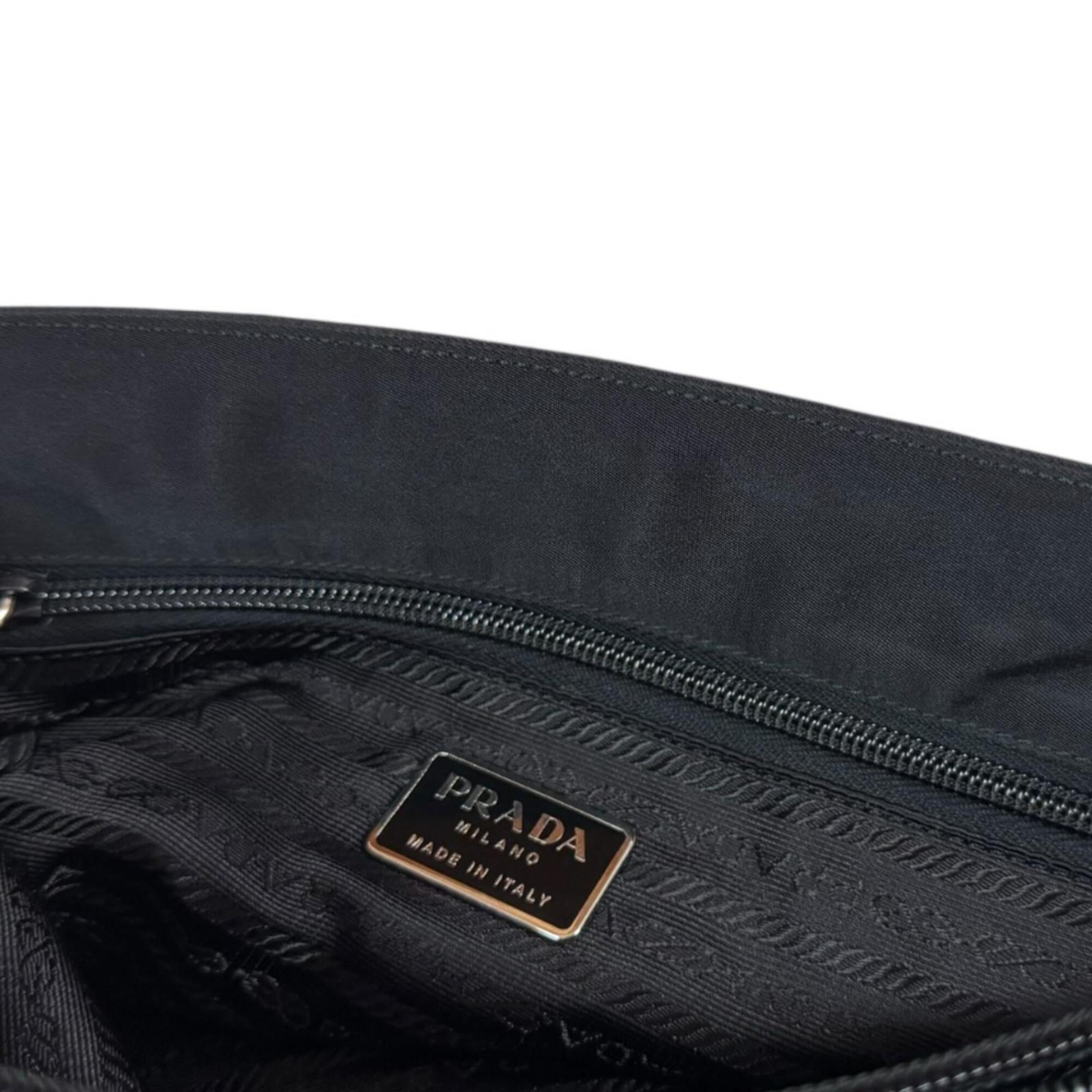 Prada Black Nero Nylon Handbag Tote Bag (Pre-Owned)