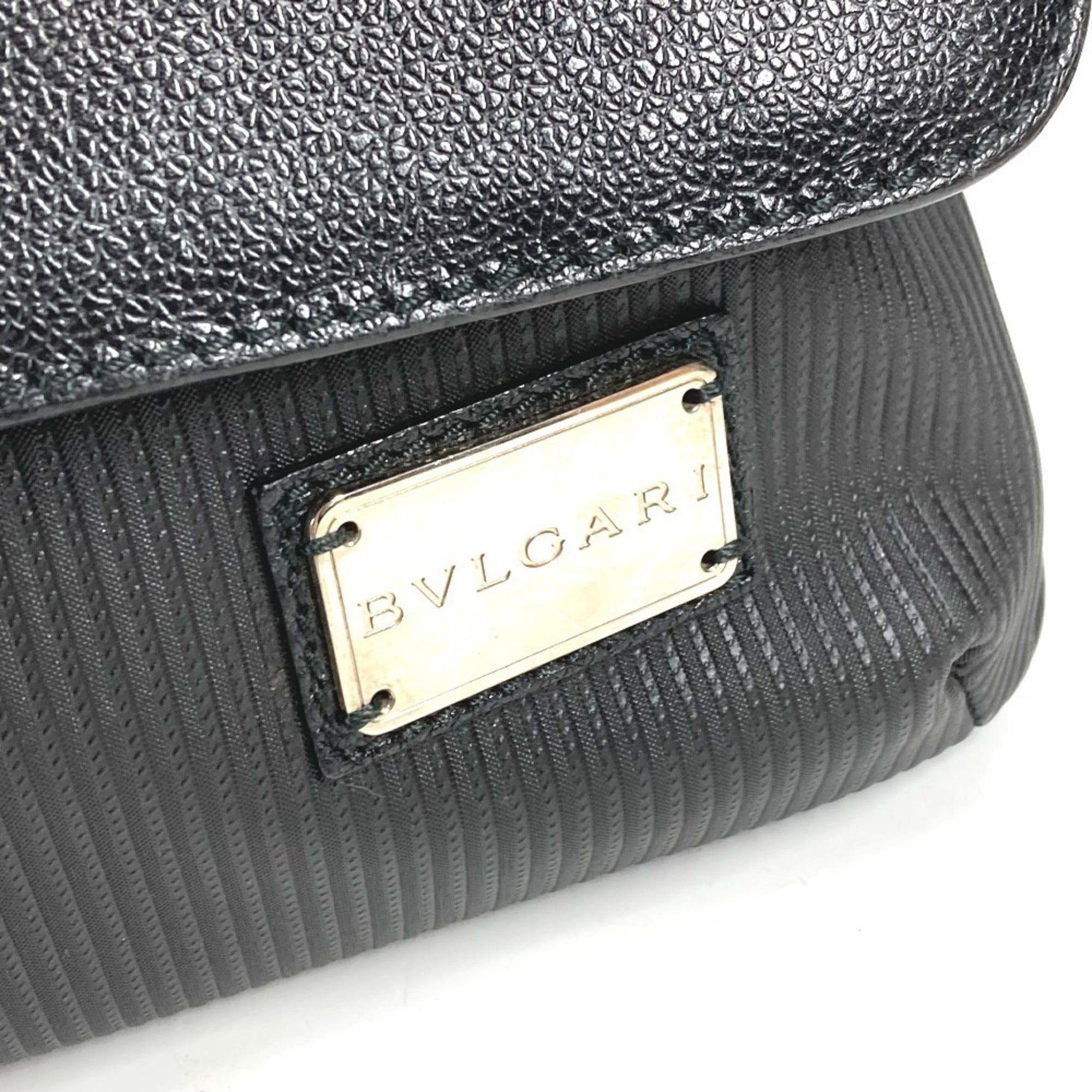 Bvlgari Black Pvc Leather Messenger Bag Shoulder Bag (Pre-Owned)
