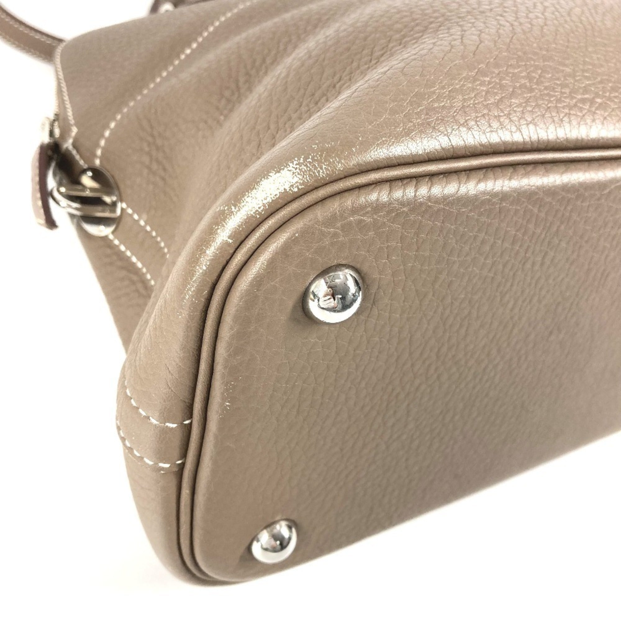 Hermes Bolide Etoupe Gray Gray Taurillon Clemence Leather Handbag Shoulder Bag Tote Bag (Pre-Owned)