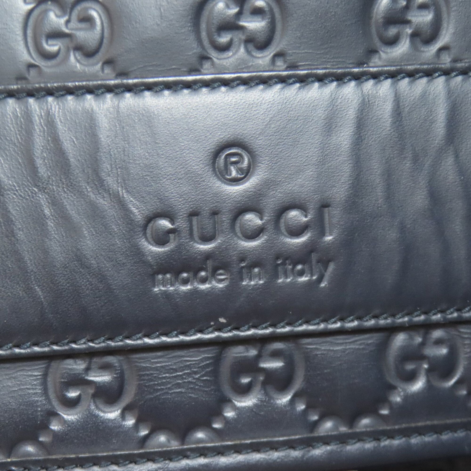 Gucci Dark Navy Leather Shoulder Bag (Pre-Owned)