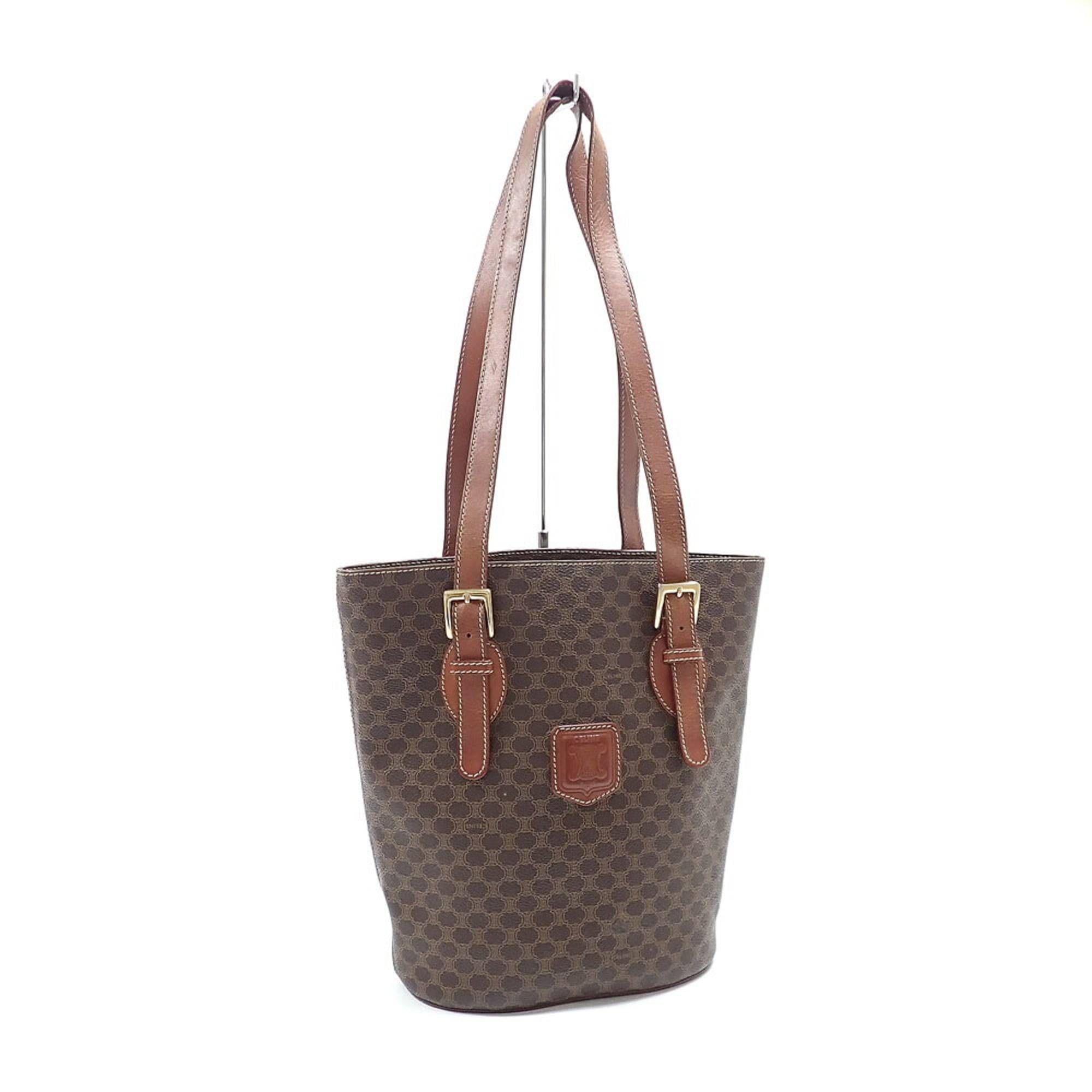 Celine Macadam Brown Leather Shoulder Bag (Pre-Owned)