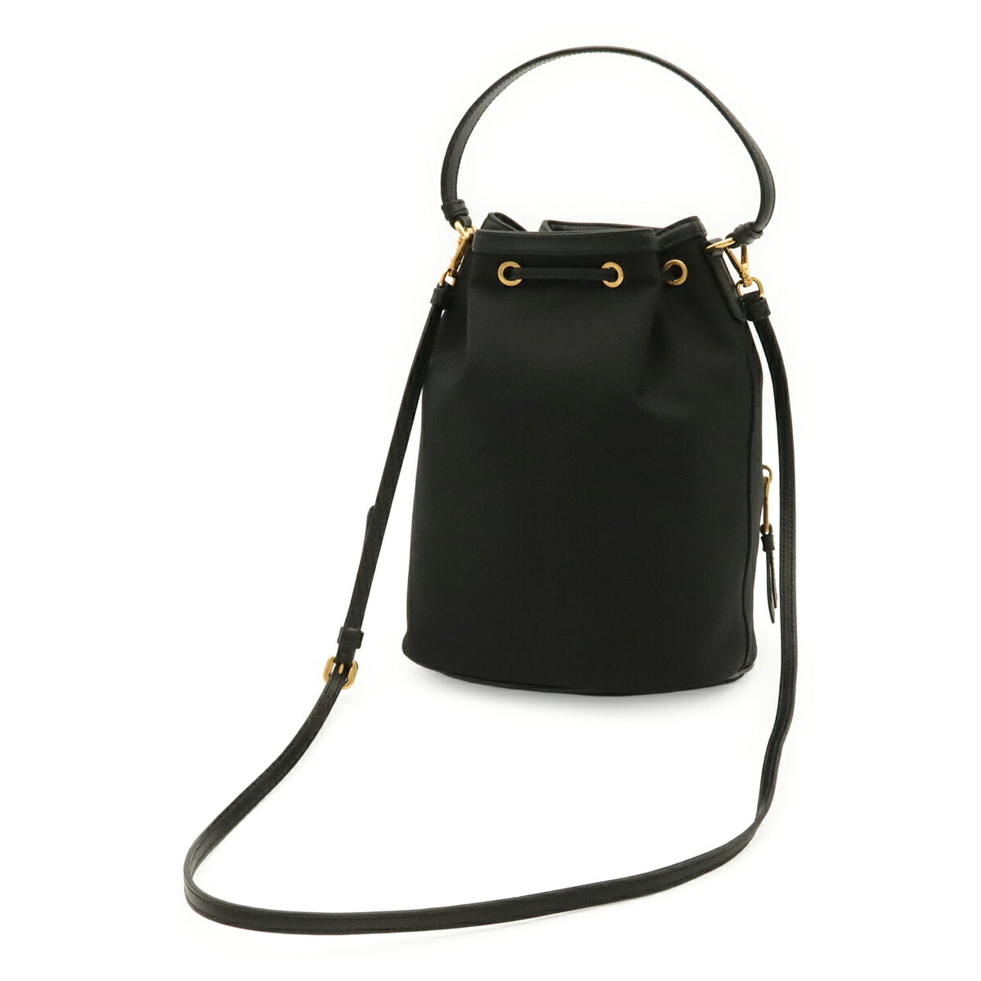 Prada Black Nero Canvas Handbag Shoulder Bag (Pre-Owned)