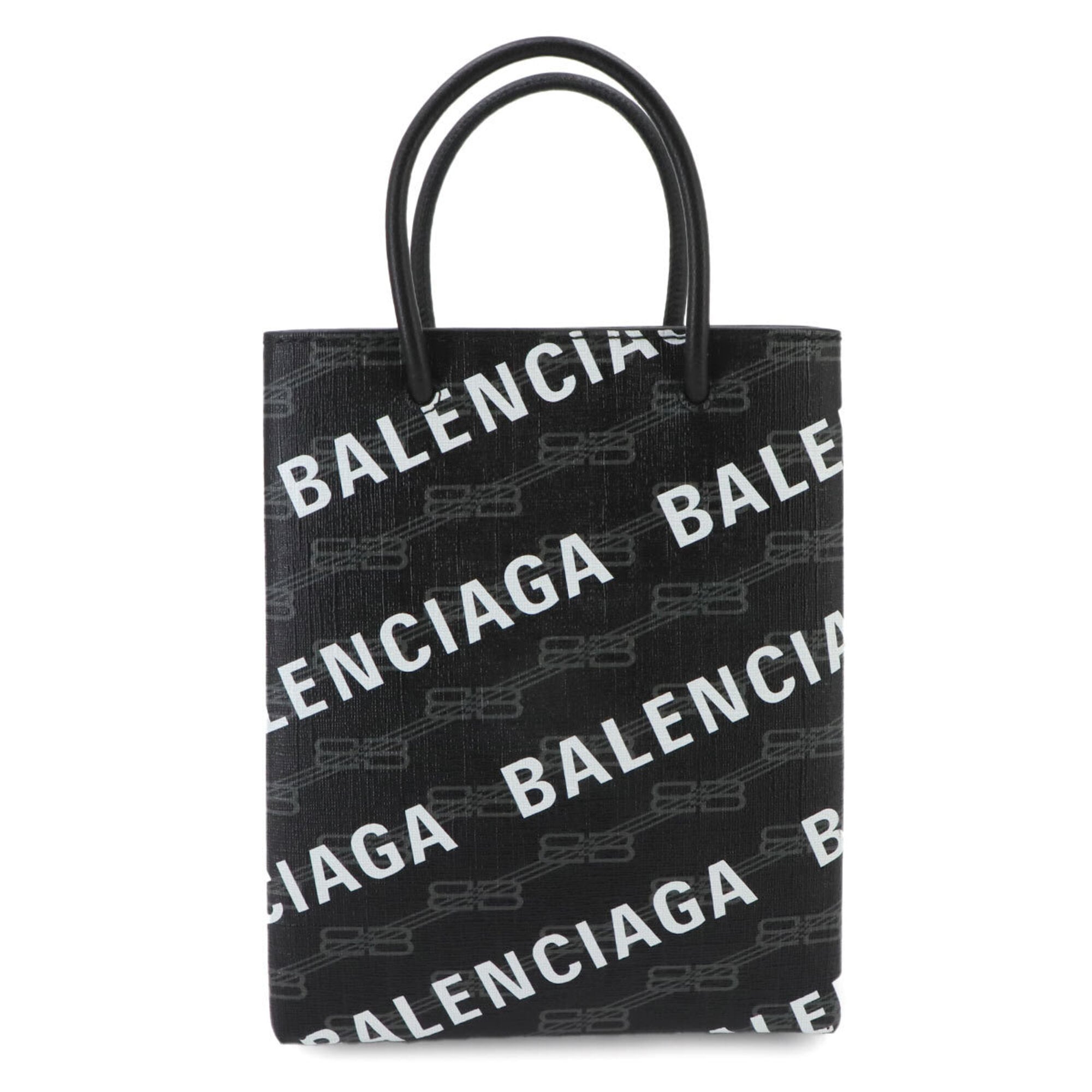 Balenciaga Black White Pvc Leather Handbag Shoulder Bag (Pre-Owned)
