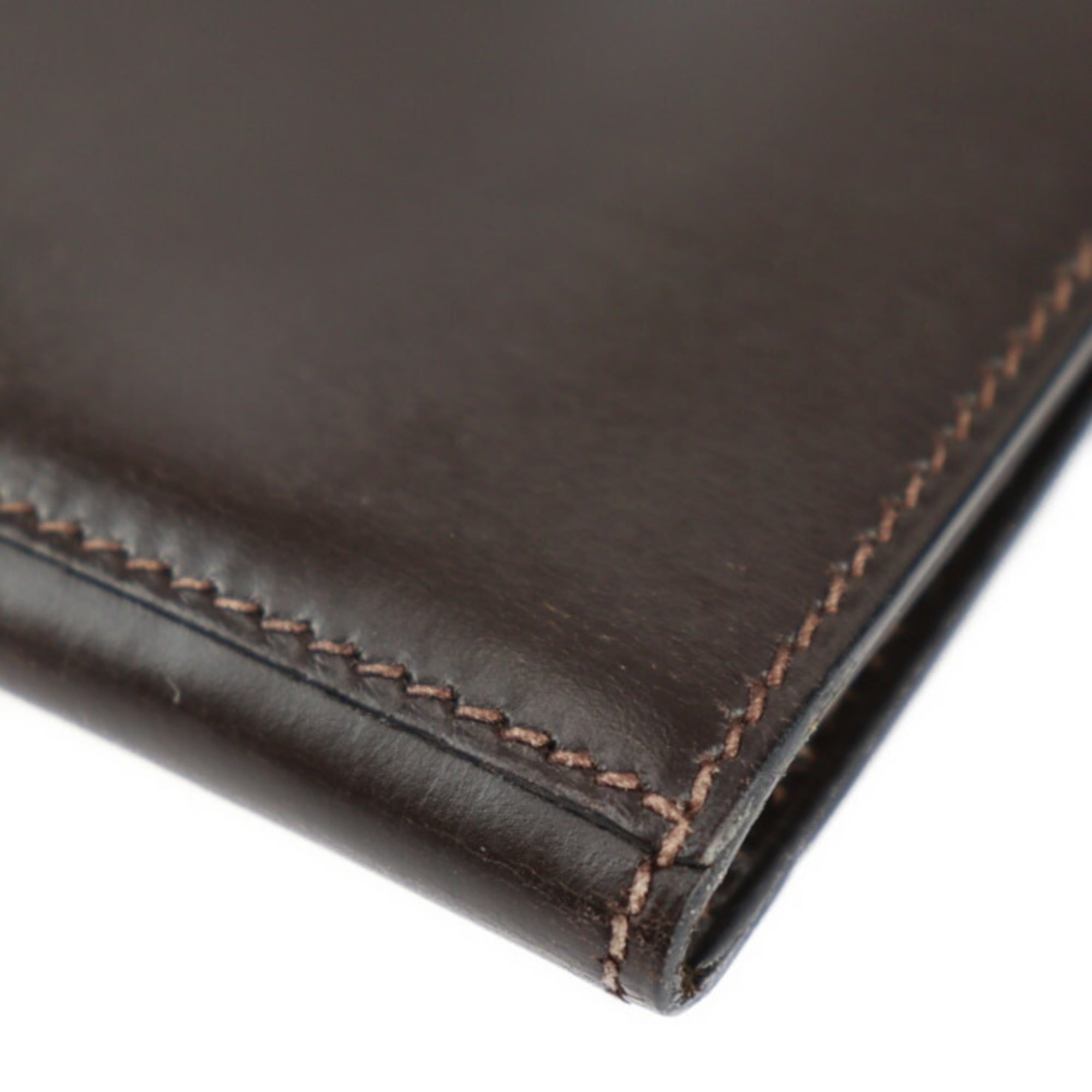 Hermes Dark Brown Box Calf Leather Clutch Bag Handbag (Pre-Owned)