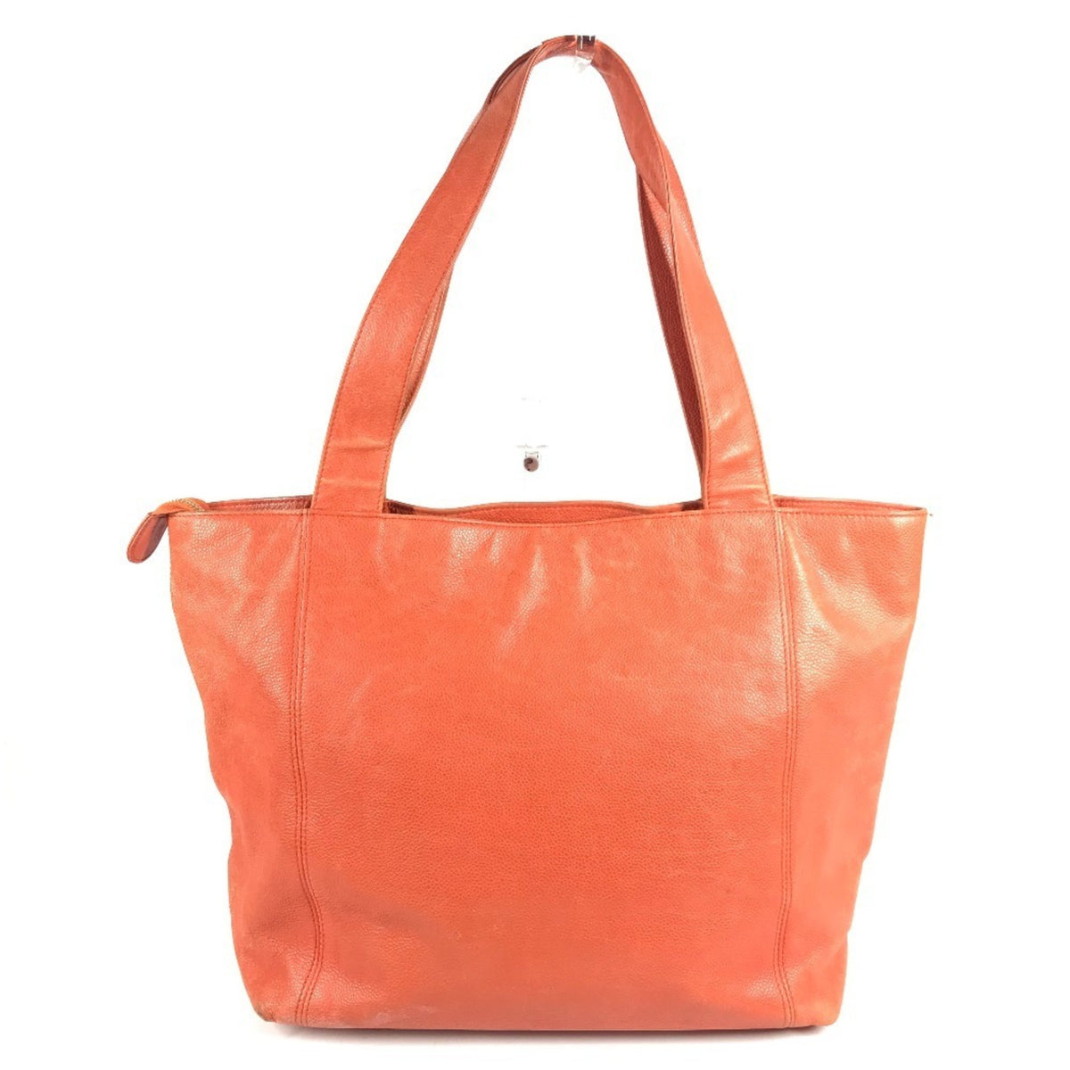 Chanel Orange Grained Calfskin Shoulder Bag Tote Bag (Pre-Owned)