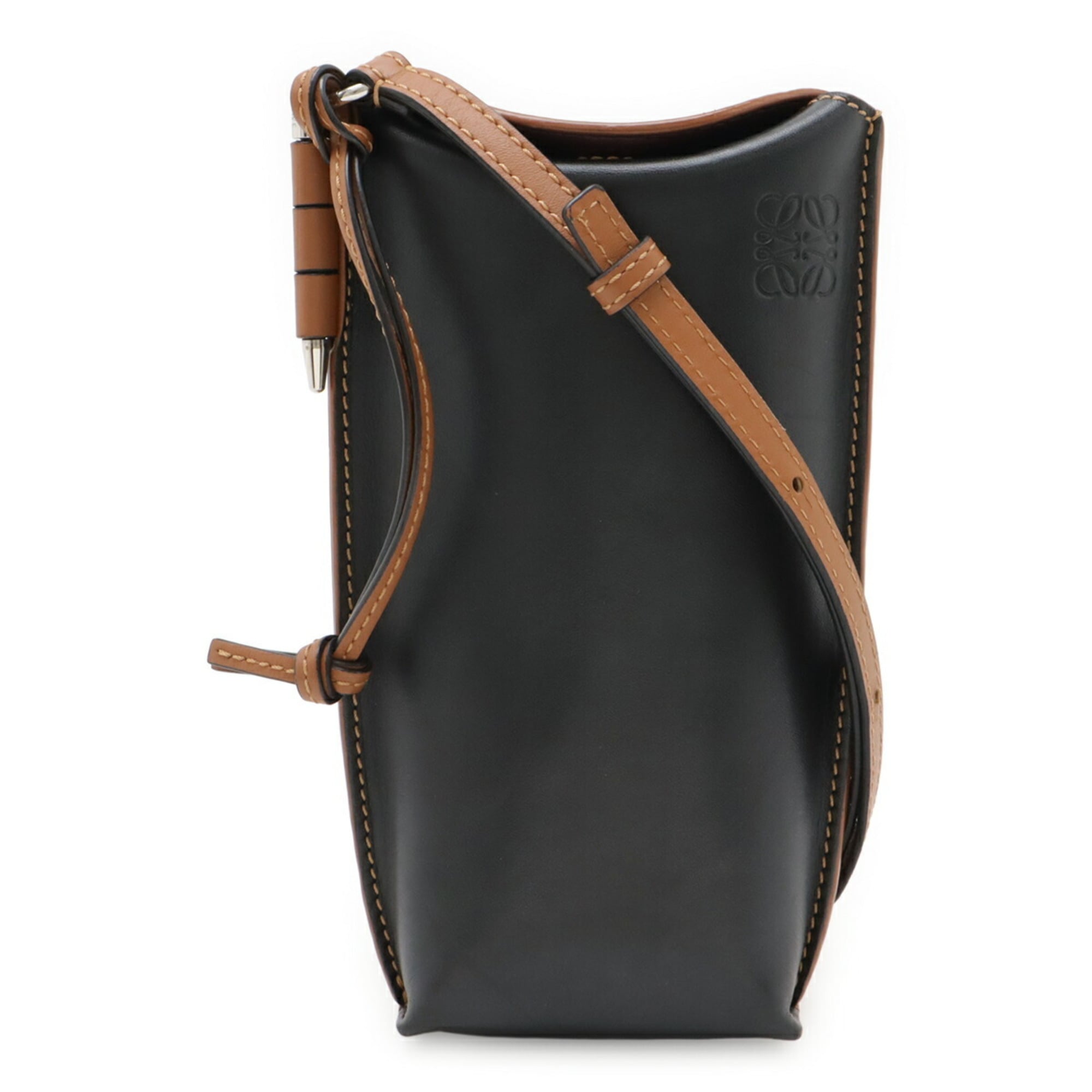 Loewe Black Brown Leather Pochette Pouch Shoulder Bag (Pre-Owned)