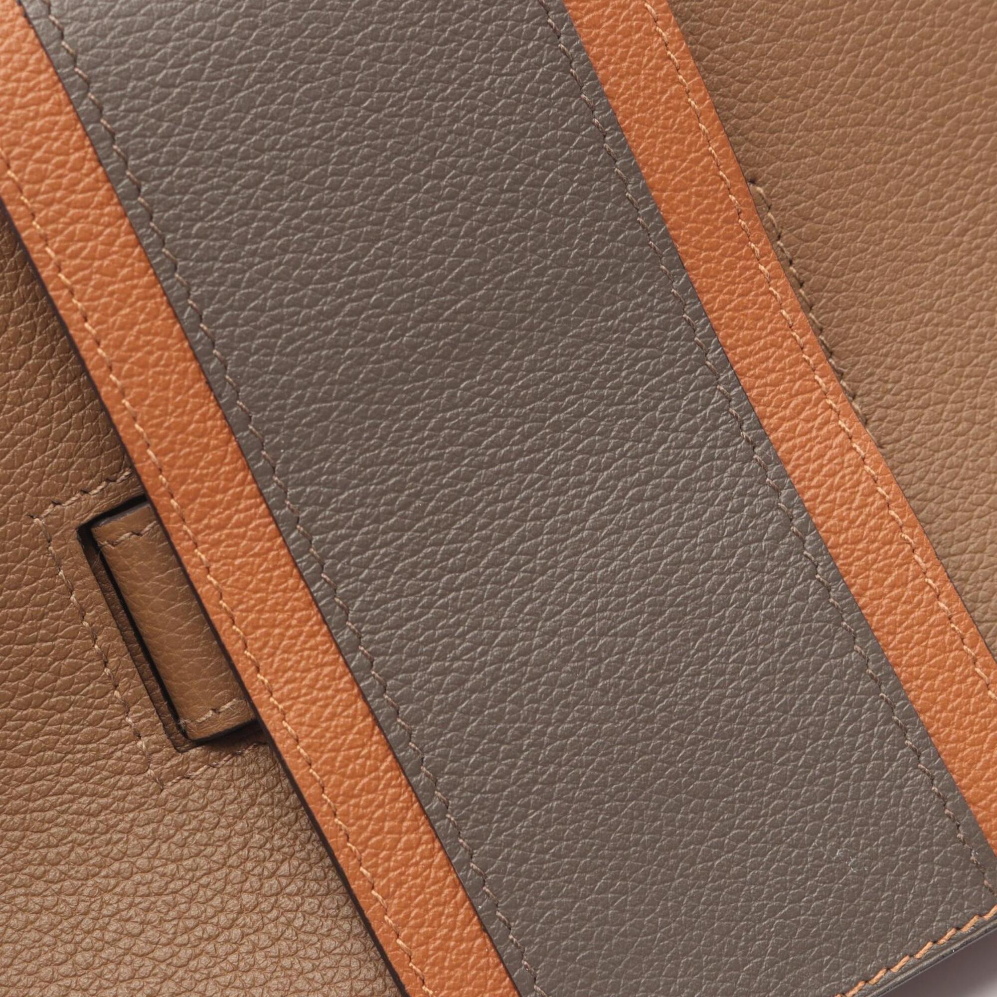 Hermes Beige Brown Etain Gray Leather Handbag Shoulder Bag (Pre-Owned)