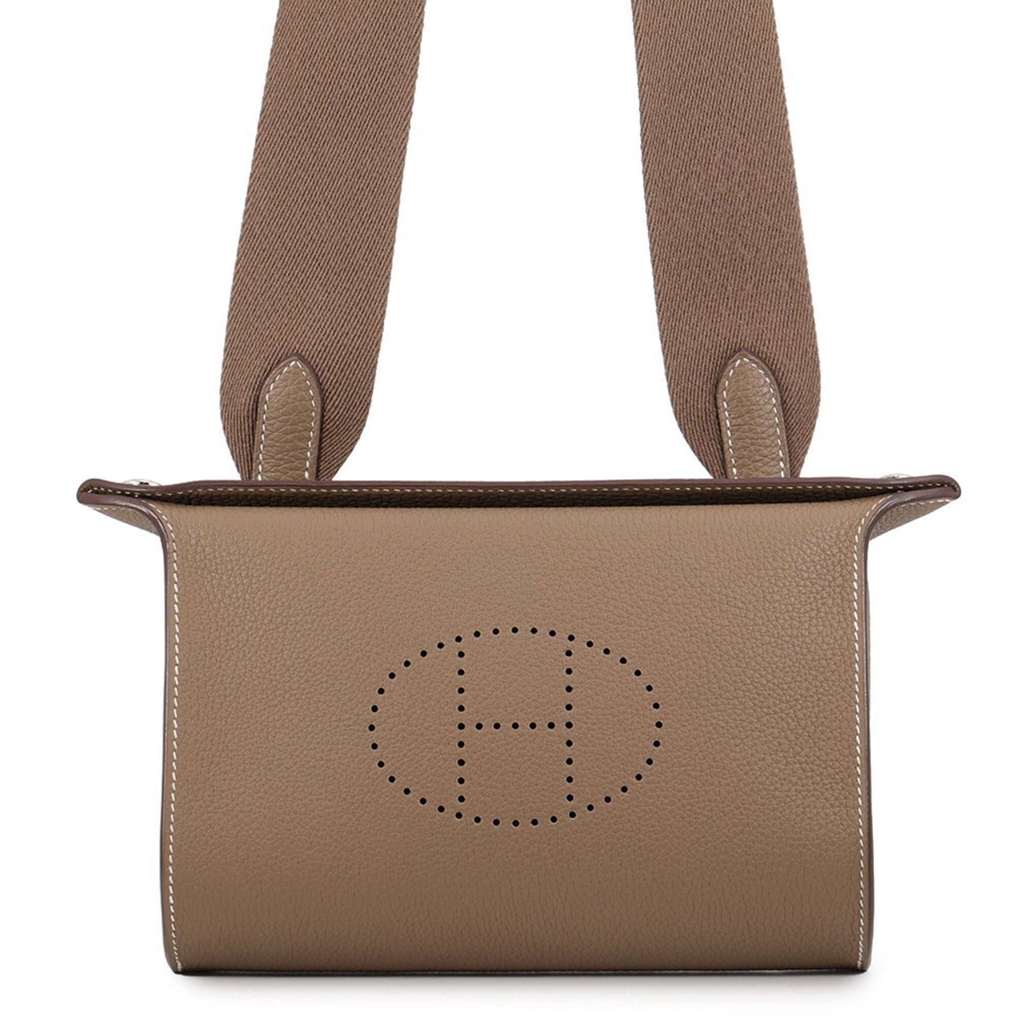 Hermes Etoupe Gray Togo Leather Handbag Shoulder Bag (Pre-Owned)