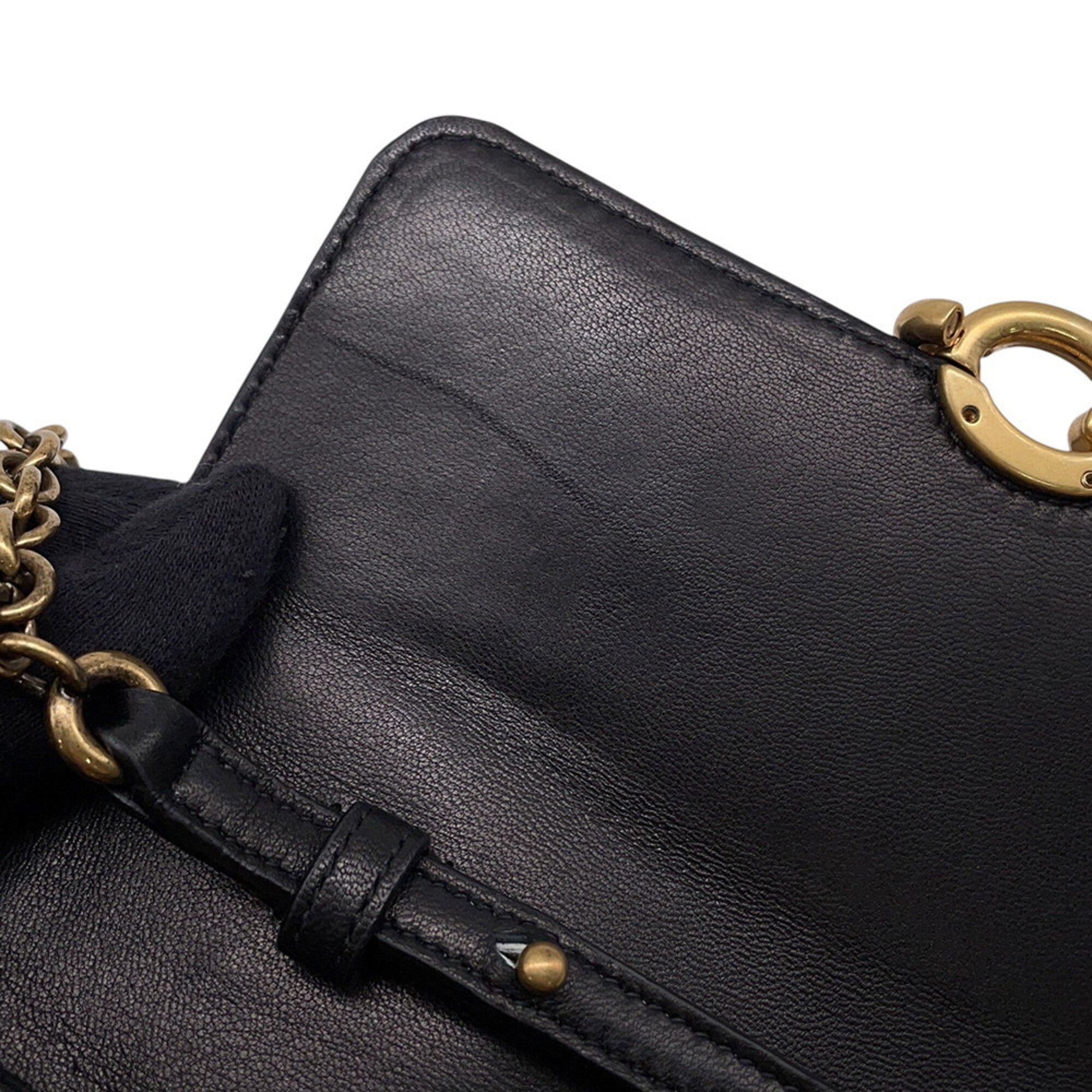 Yves Saint Laurent Black Leather Chain/Shoulder Wallet (Pre-Owned)