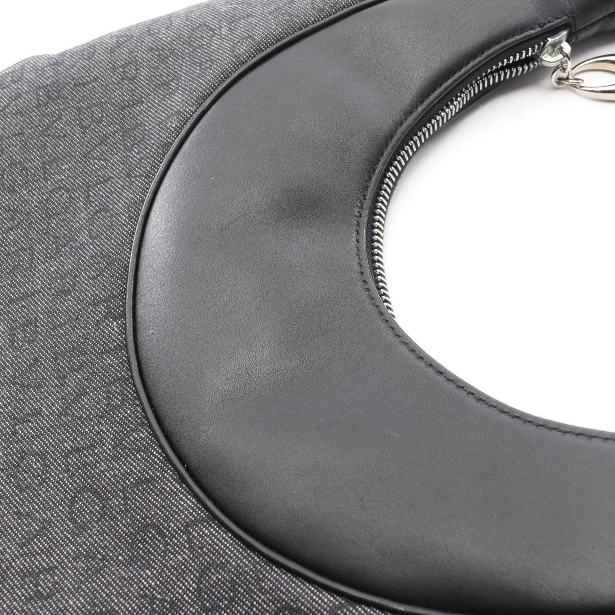 Bvlgari Black Canvas Leather Handbag Shoulder Bag (Pre-Owned)