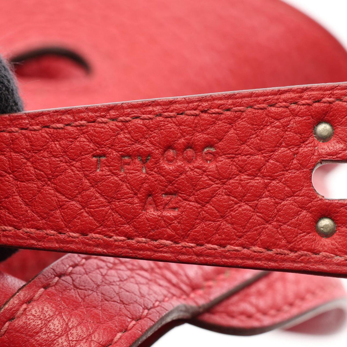 Hermes Red Color Taurillon Clemence Leather Handbag Shoulder Bag (Pre-Owned)
