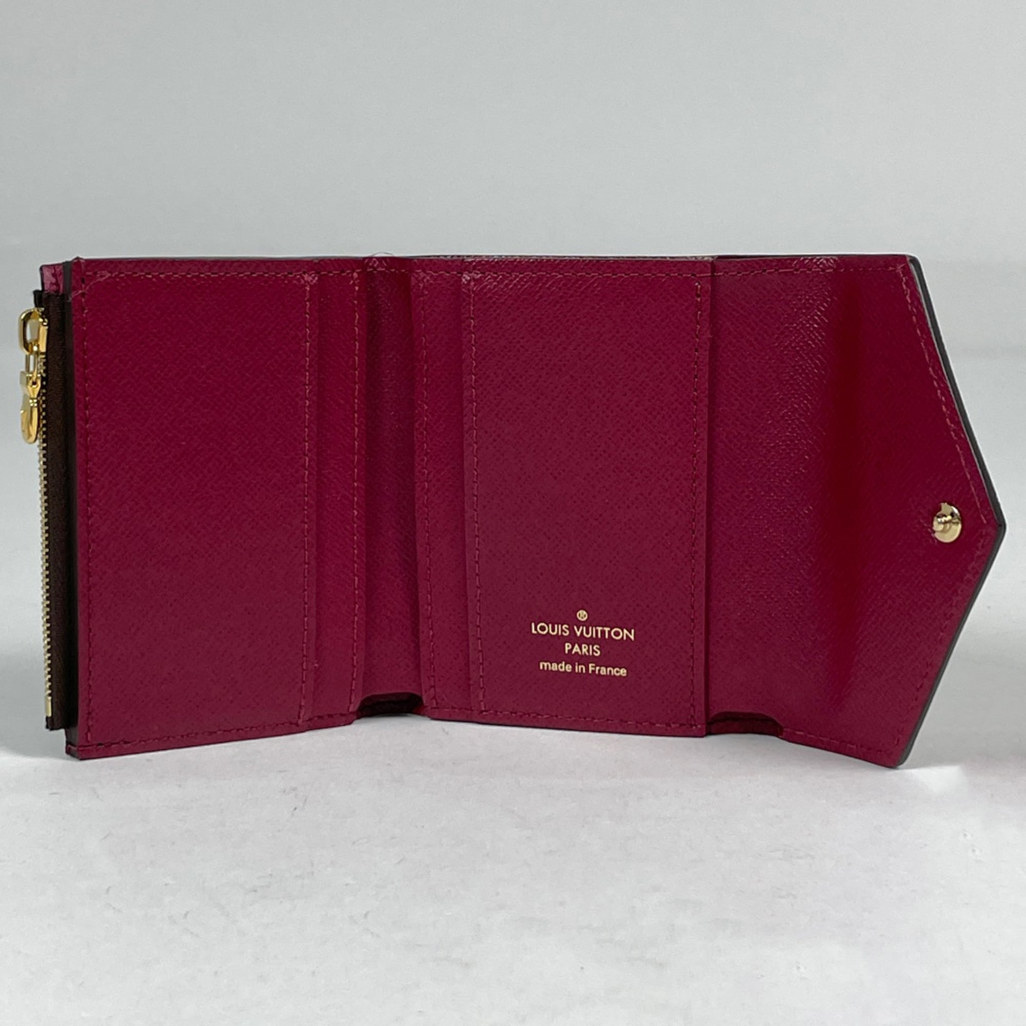 Louis Vuitton Brown Fuchsia Monogram Wallet (Tri-Fold) (Pre-Owned)