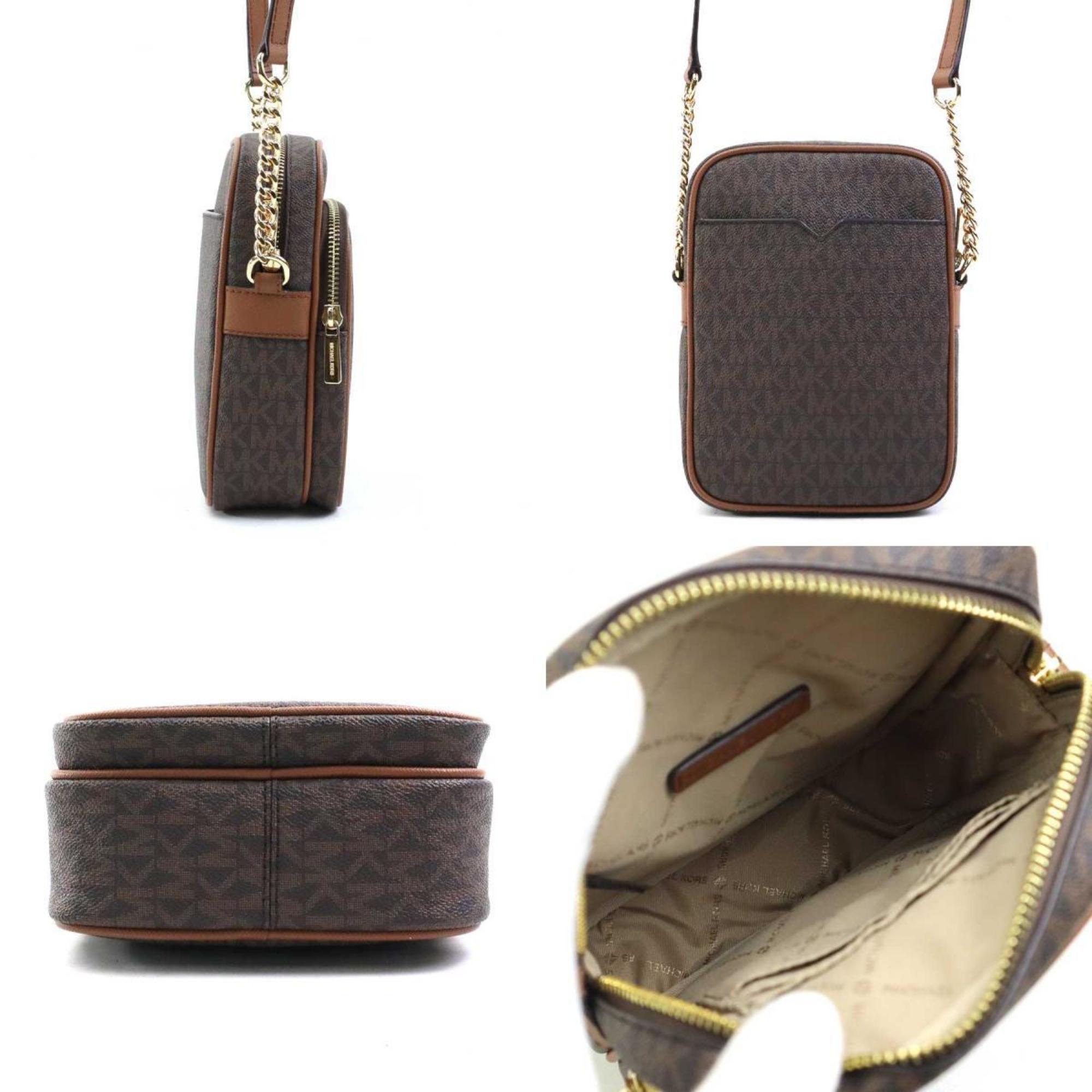 Michael Kors Brown Coated Canvas Shoulder Bag (Pre-Owned)