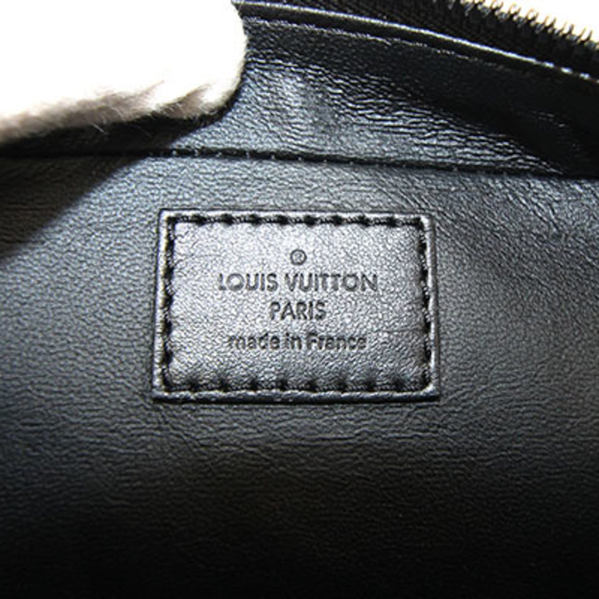 Louis Vuitton Black Monogram Shadow Leather Clutch Bag Handbag Pouch (Pre-Owned)