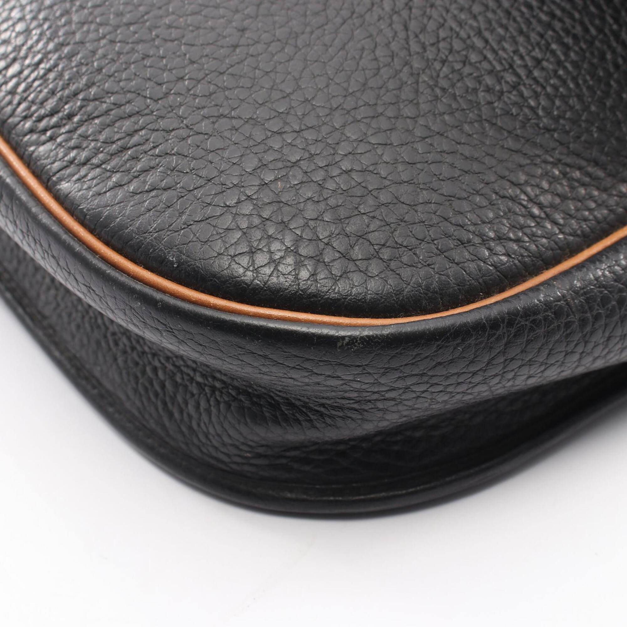 Christian Dior Black Brown Leather Handbag Shoulder Bag (Pre-Owned)