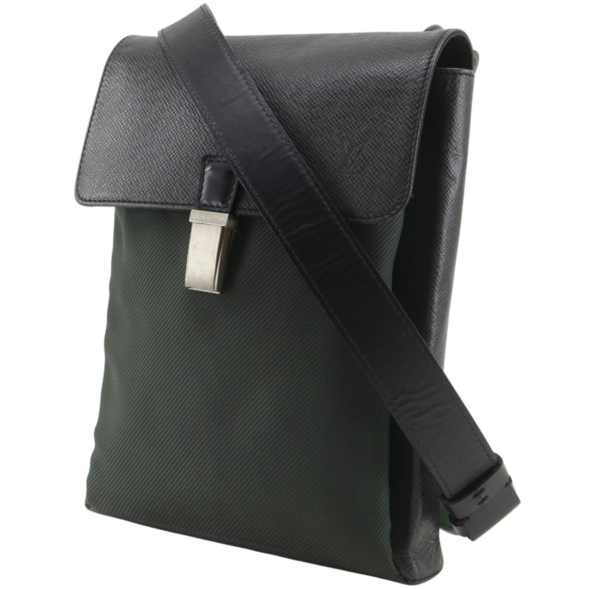 Louis Vuitton Ardoise Black Episea Taiga Leather Shoulder Bag (Pre-Owned)