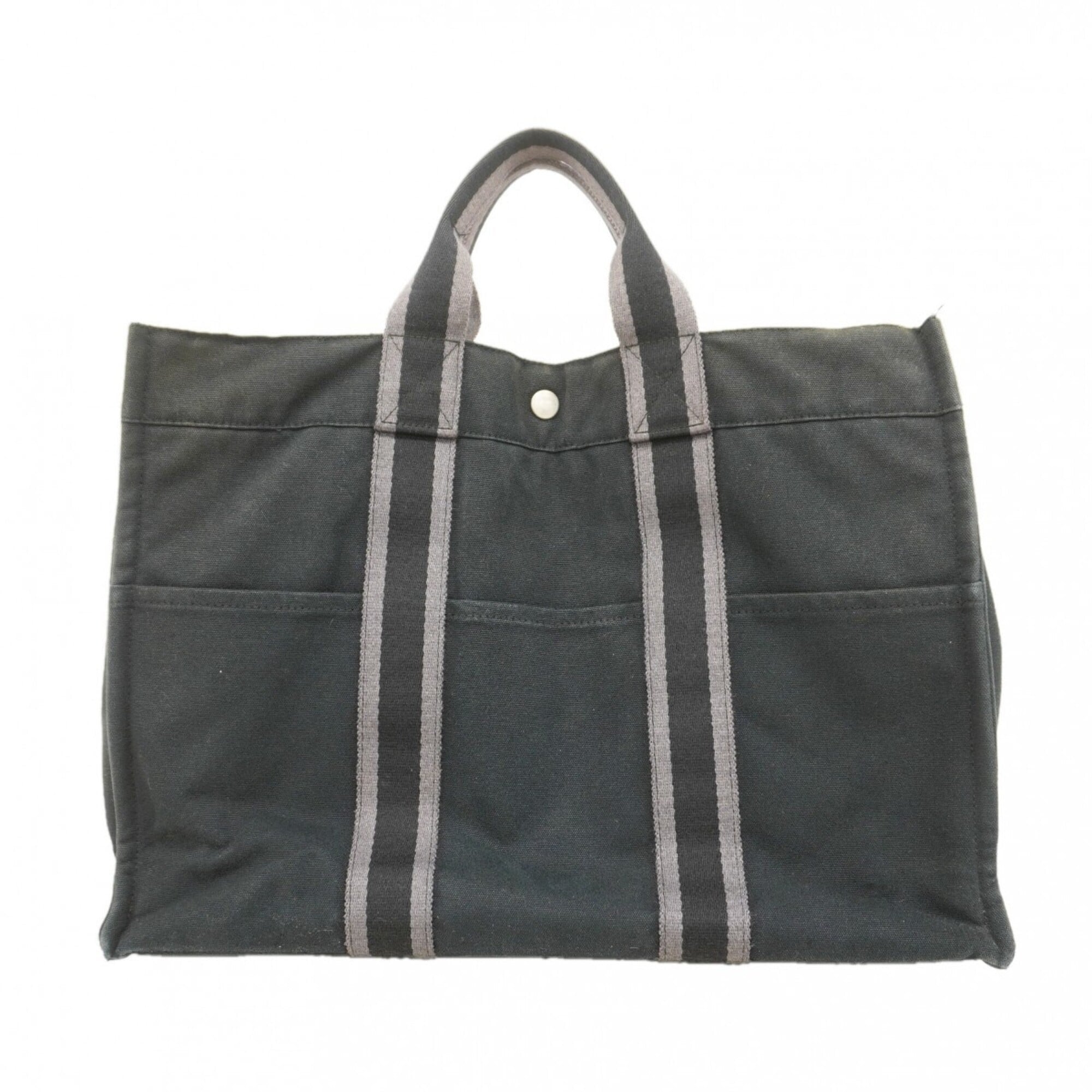 Hermes Black Canvas Tote Bag (Pre-Owned)