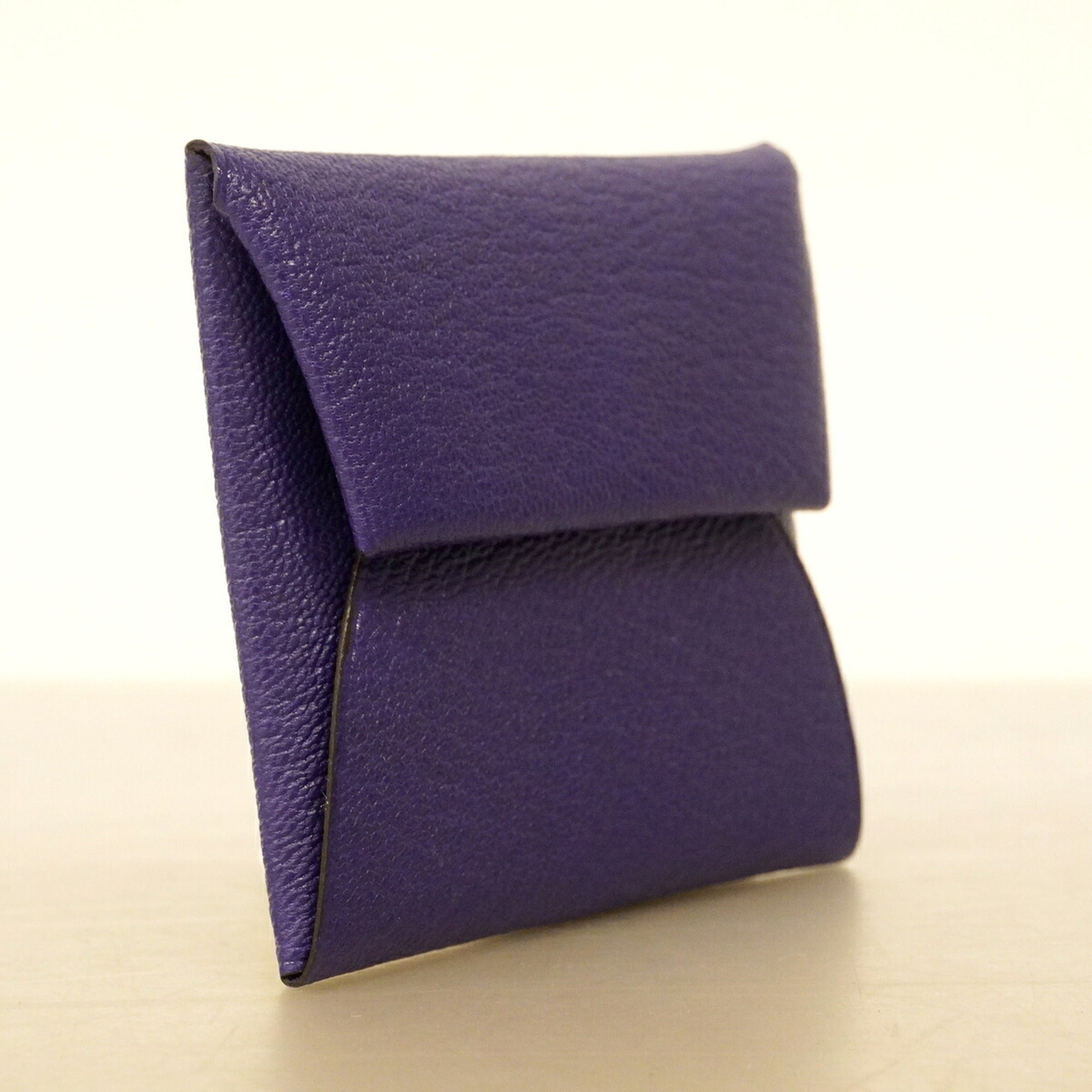 Hermes Purple Chevre Myzore Leather Coin Purse/Coin Case (Pre-Owned)