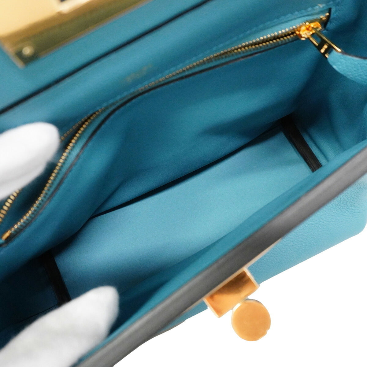 Hermes Blue Swift Leather Handbag (Pre-Owned)