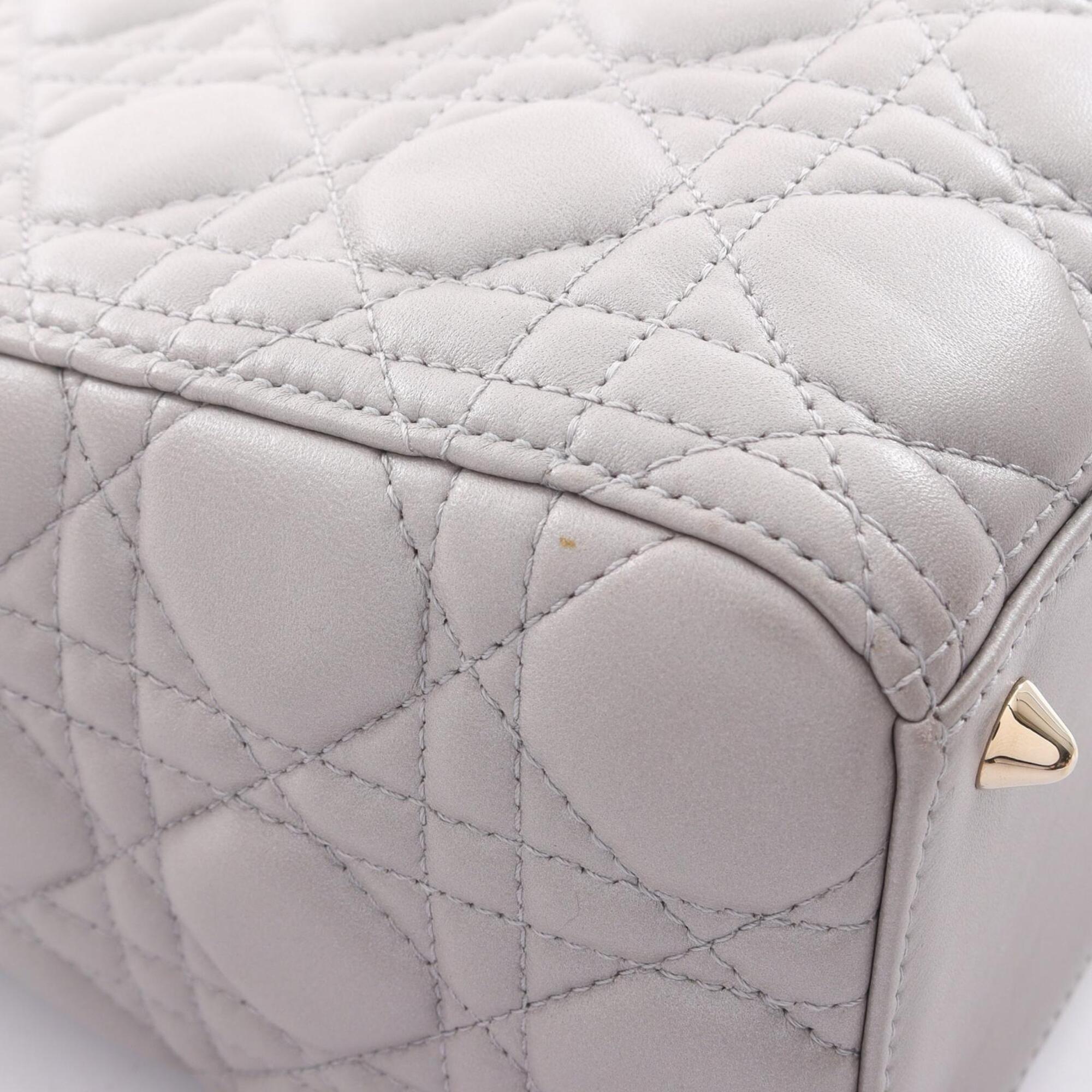 Christian Dior Gray Leather Handbag (Pre-Owned)