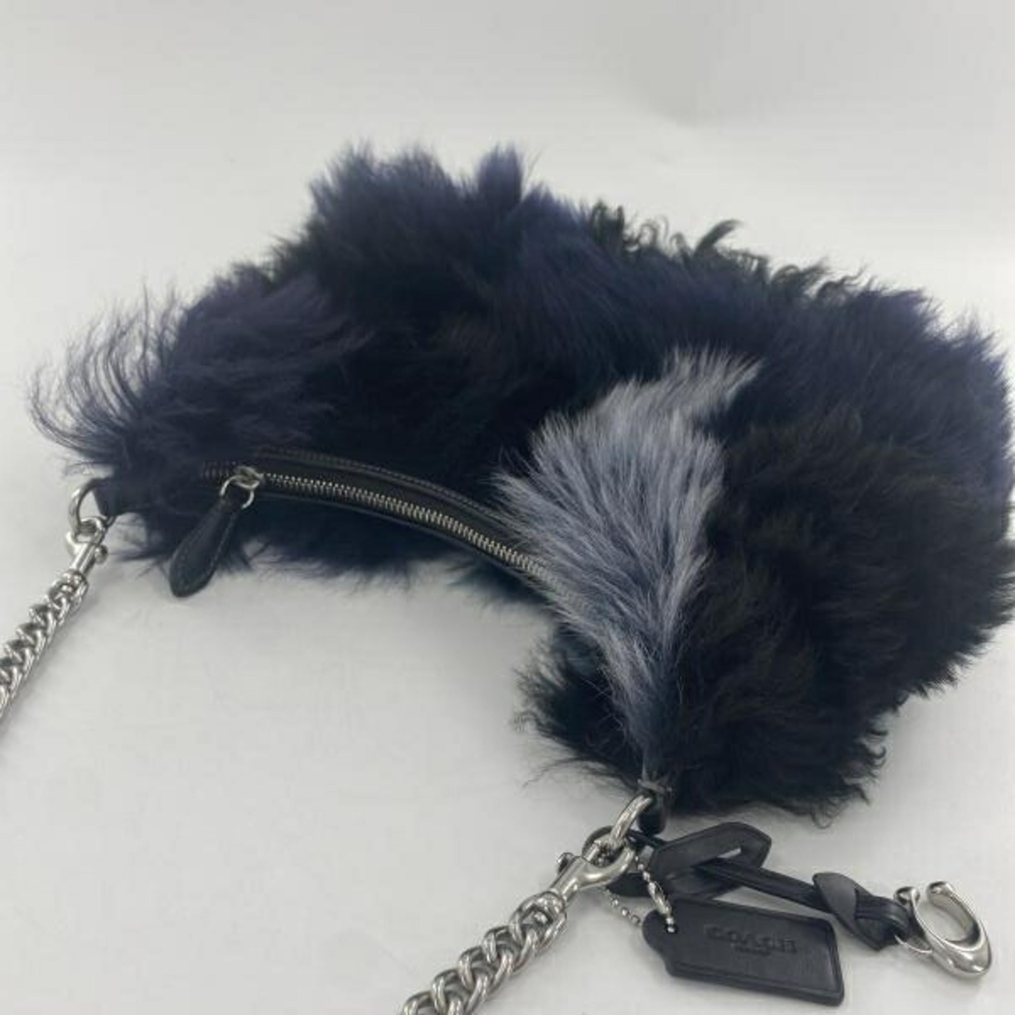 Coach Black Blue Navy Leather Shoulder Bag (Pre-Owned)