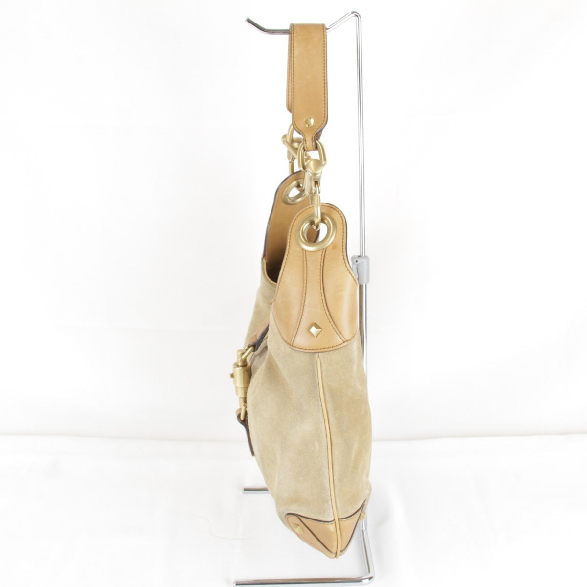 Gucci New Jackie Beige Suede Leather Handbag (Pre-Owned)