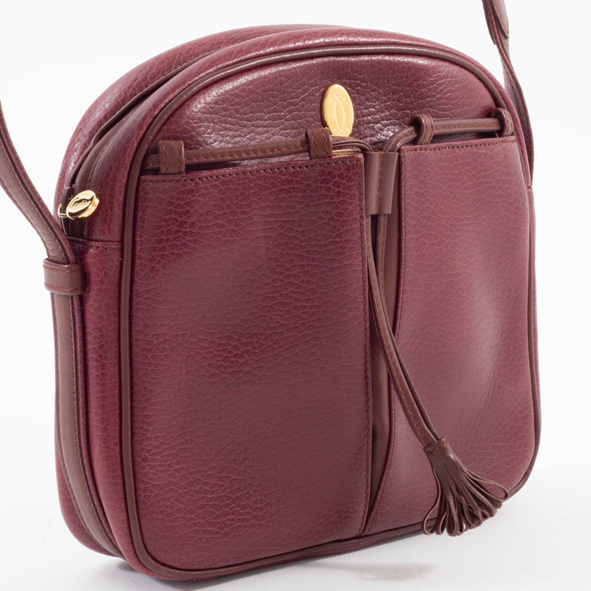 Cartier Must Bordeaux Leather Pochette Shoulder Bag (Pre-Owned)