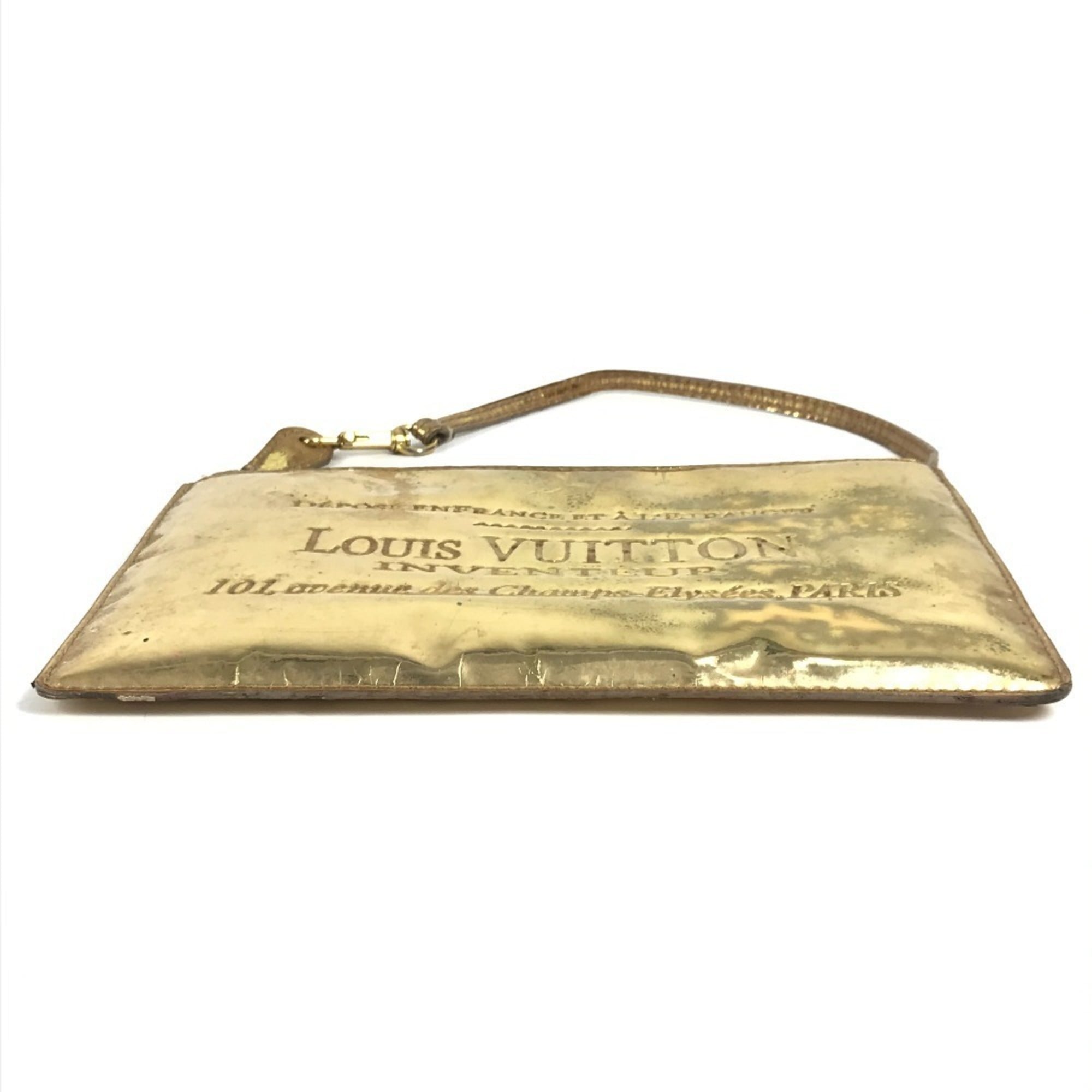 Louis Vuitton Gold Monogram Miroir Clutch Bag Handbag Pochette Pouch Shoulder Bag (Pre-Owned)