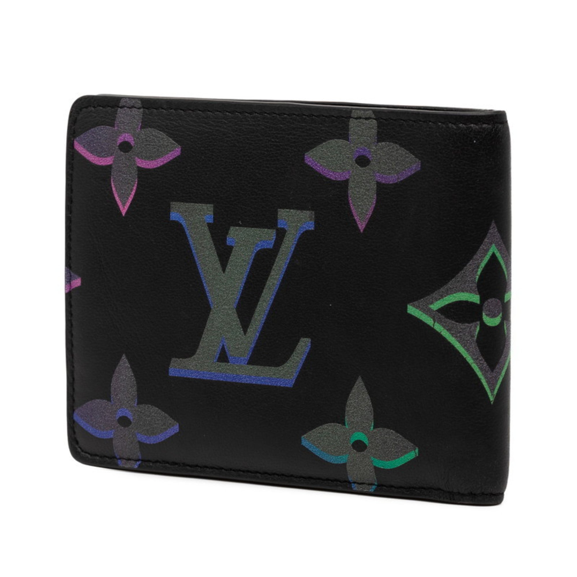 Louis Vuitton Black Multi-Color Noir Leather Wallet (Bi-Fold) (Pre-Owned)