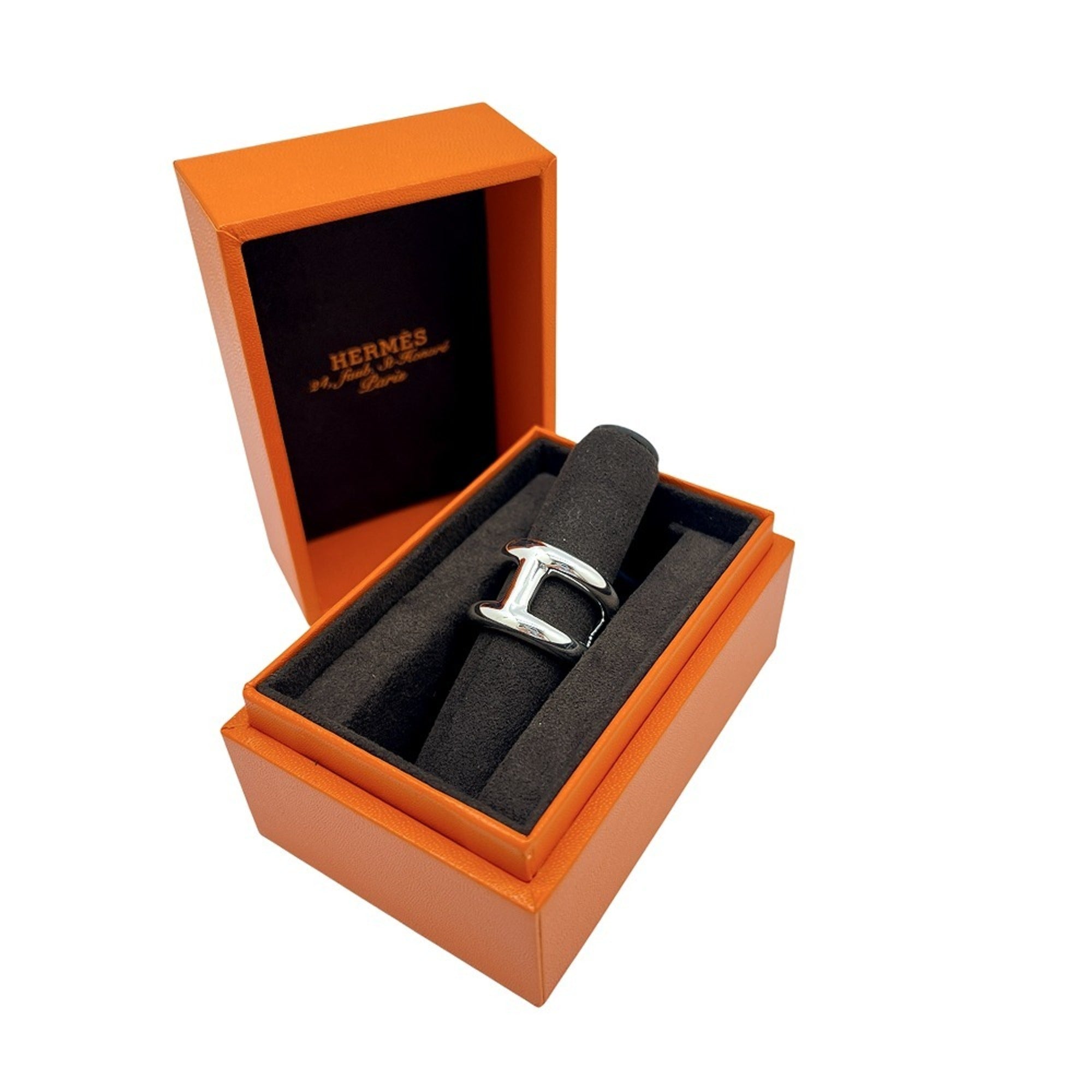 Hermes Silver Silver 925 Band Ring (Pre-Owned)