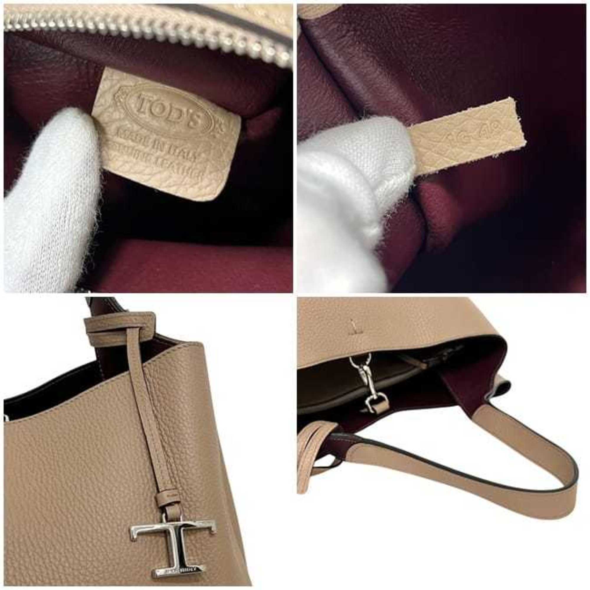 Tod's Beige Leather Tote Bag (Pre-Owned)