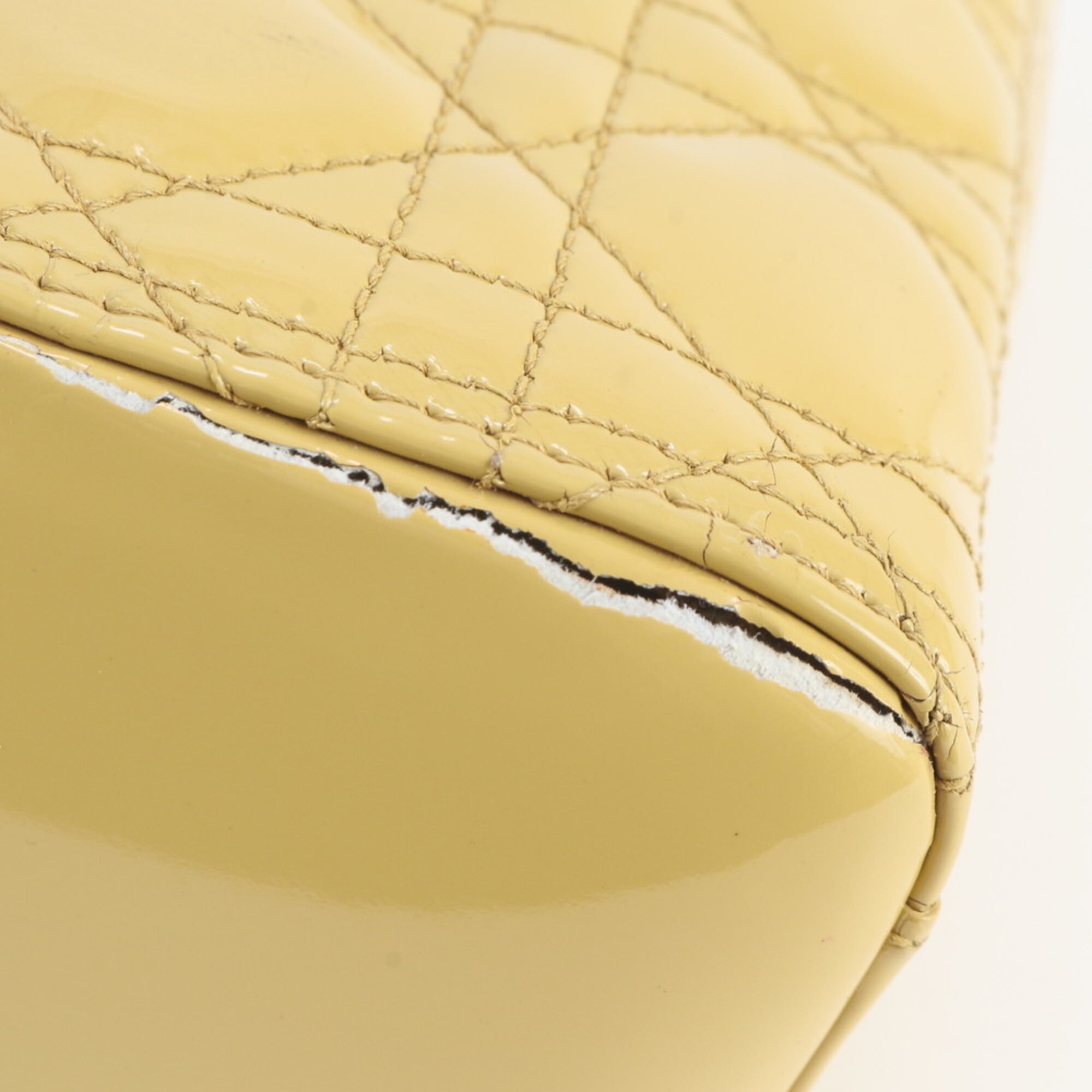 Christian Dior Yellow Leather Handbag Tote Bag (Pre-Owned)