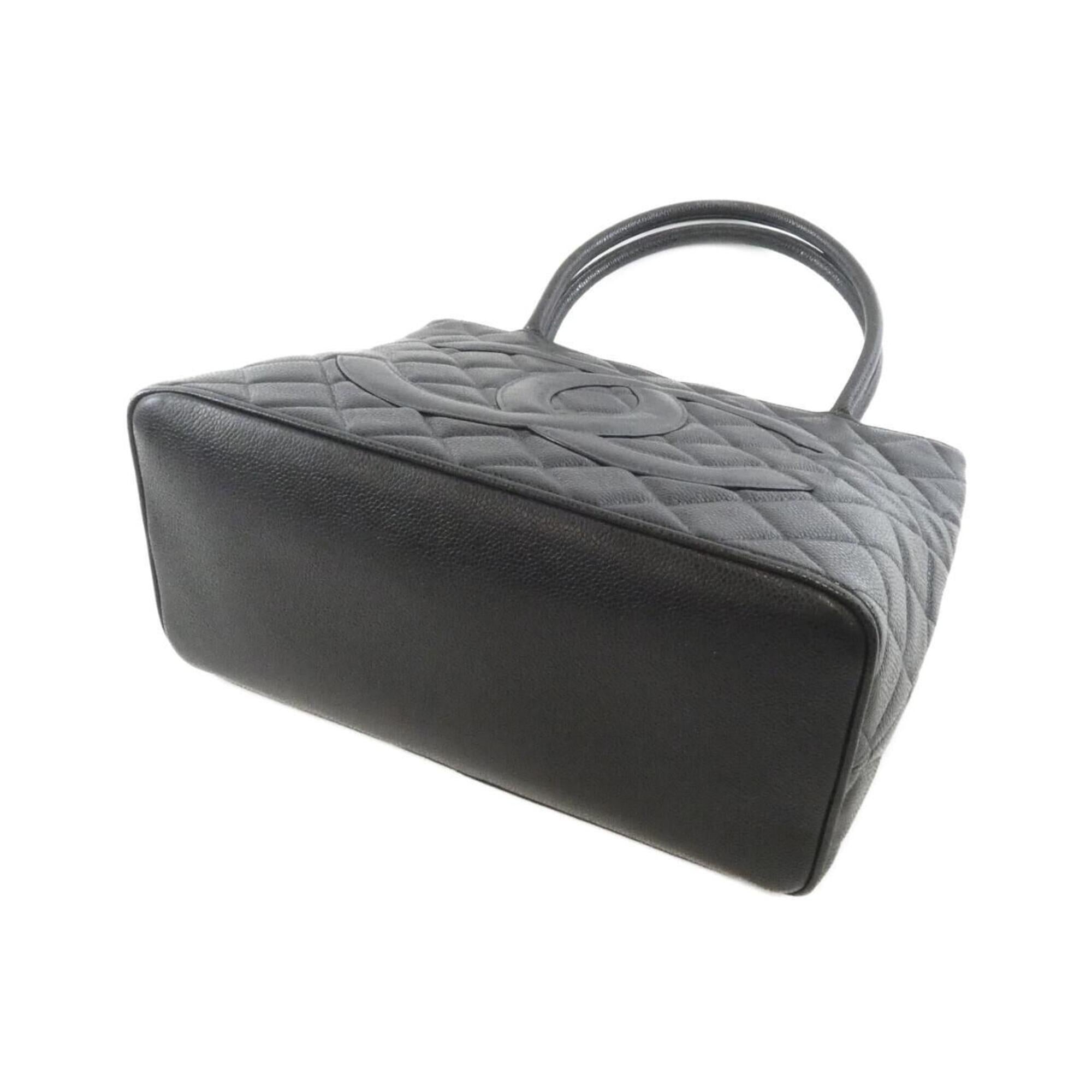 Chanel Black Grained Calfskin Handbag (Pre-Owned)