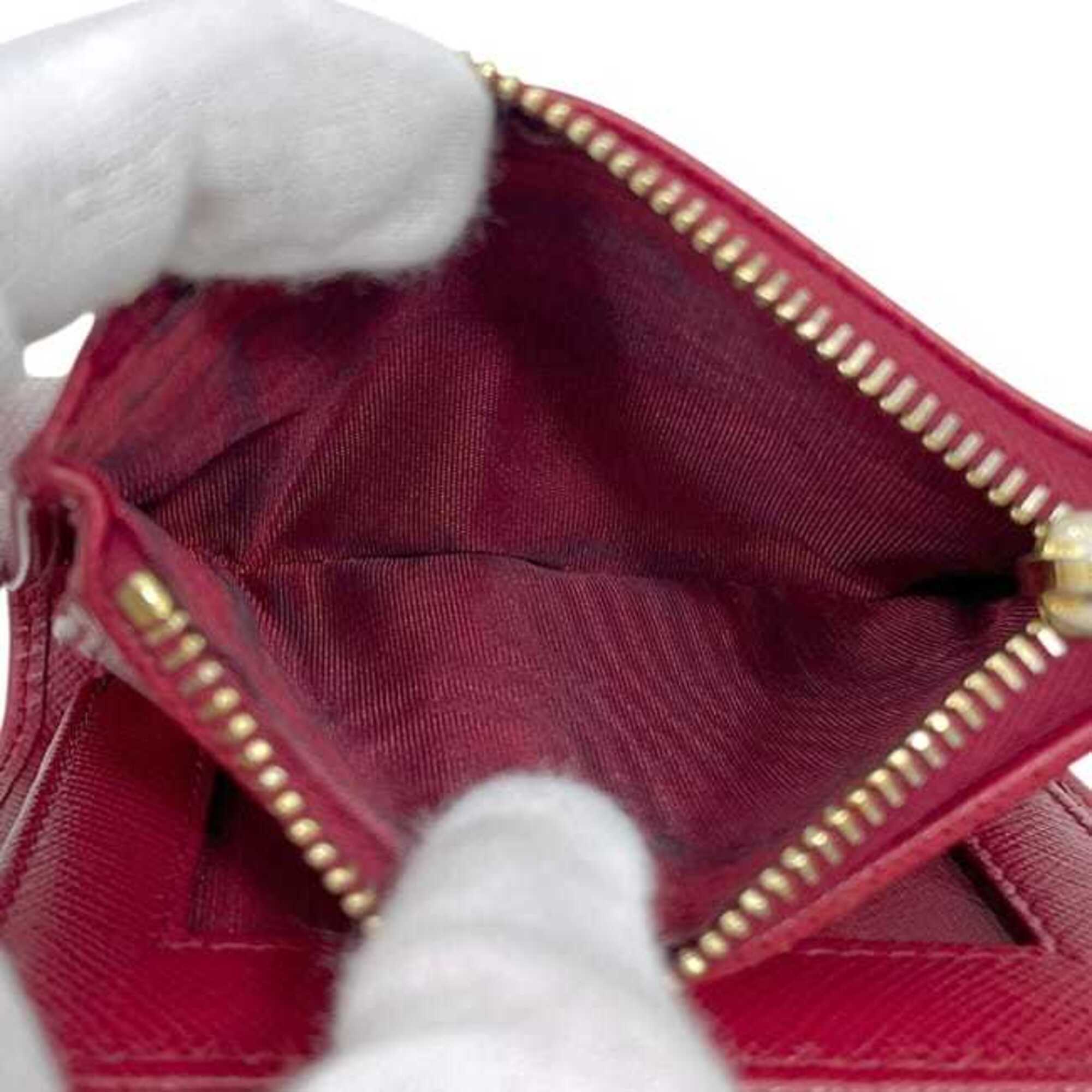 Prada Saffiano Red Color Saffiano Wallet (Bi-Fold) (Pre-Owned)