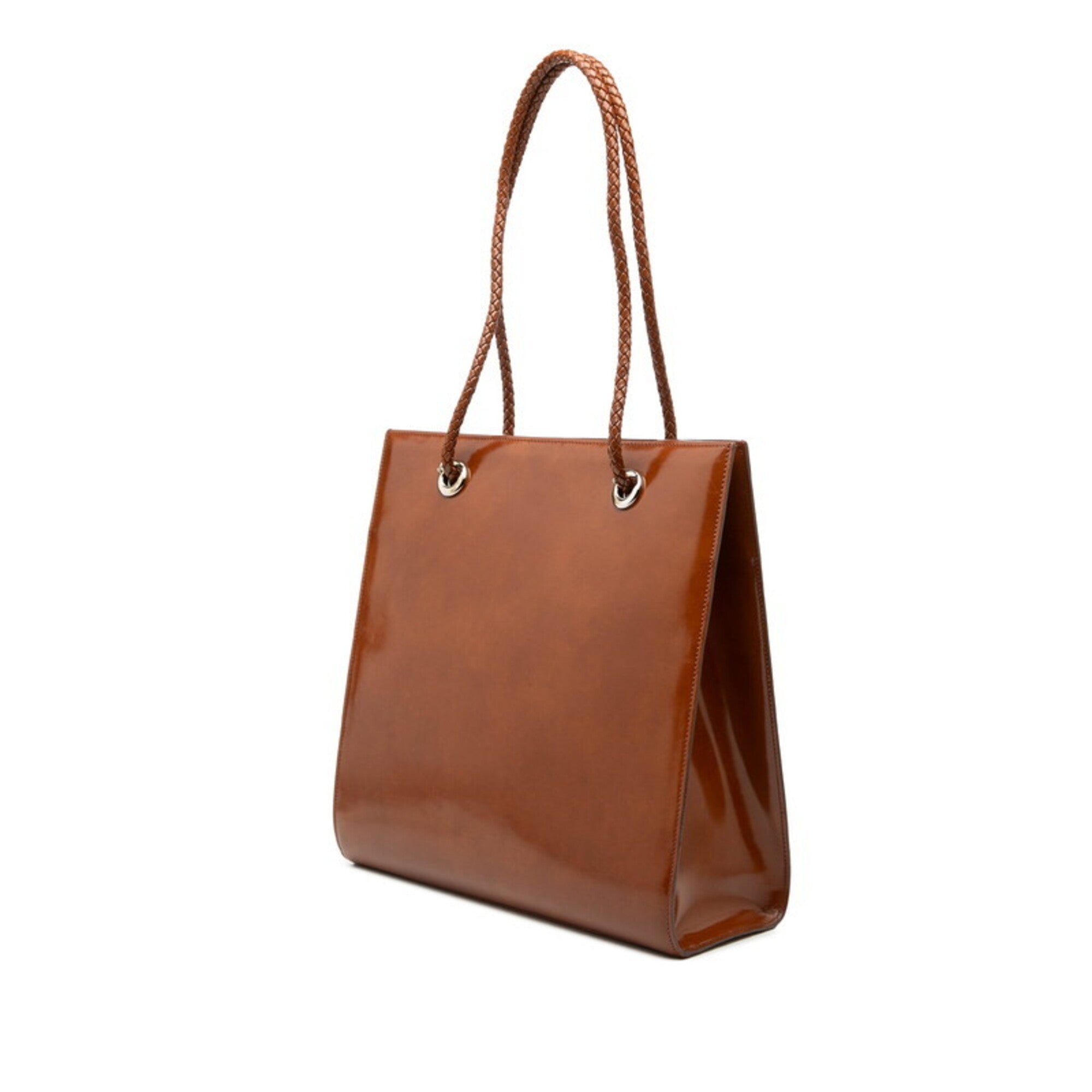 Cartier Brown Leather Shoulder Bag Tote Bag (Pre-Owned)
