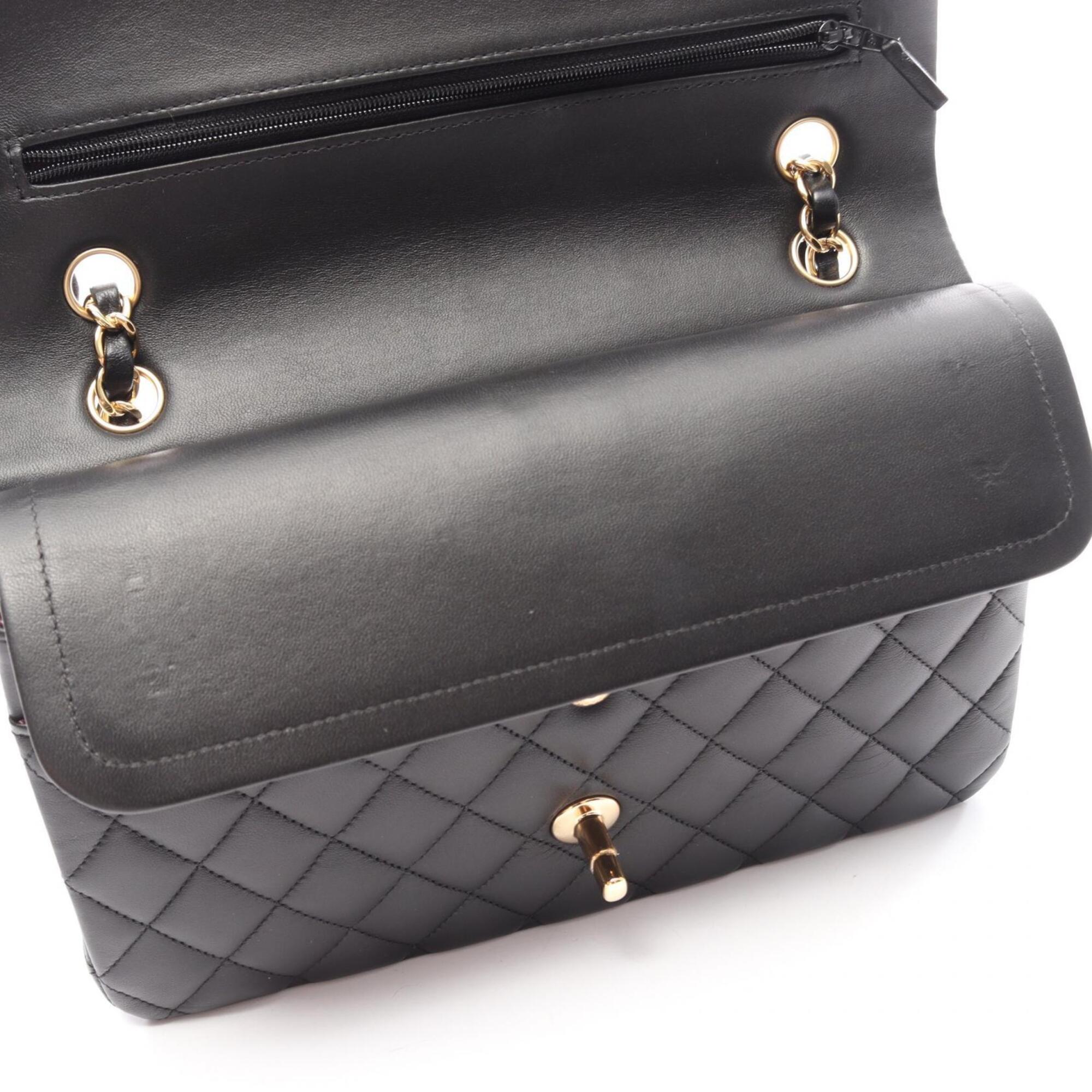 Chanel Black Leather Handbag Shoulder Bag (Pre-Owned)