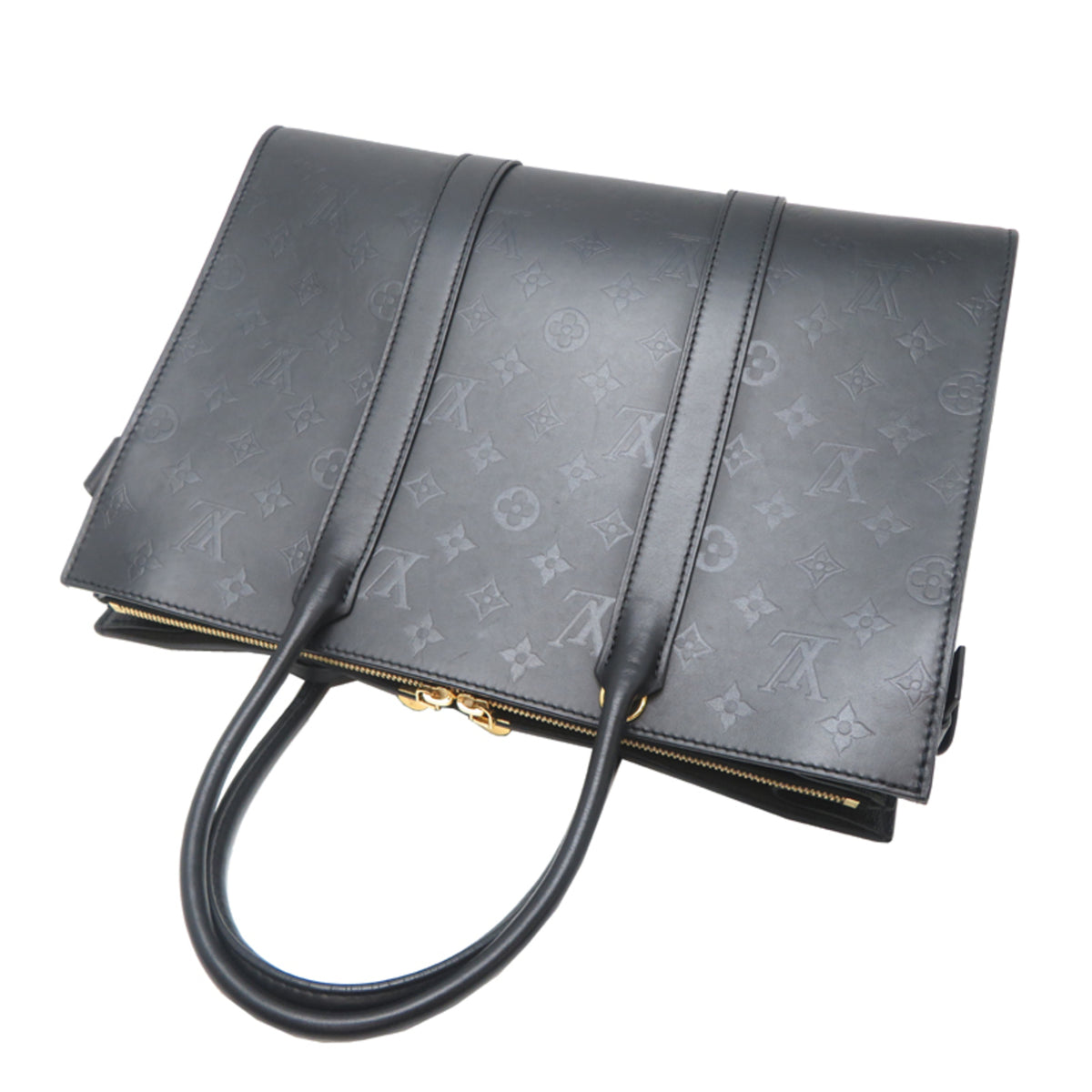 Louis Vuitton Black Noir Monogram Shadow Handbag (Pre-Owned)